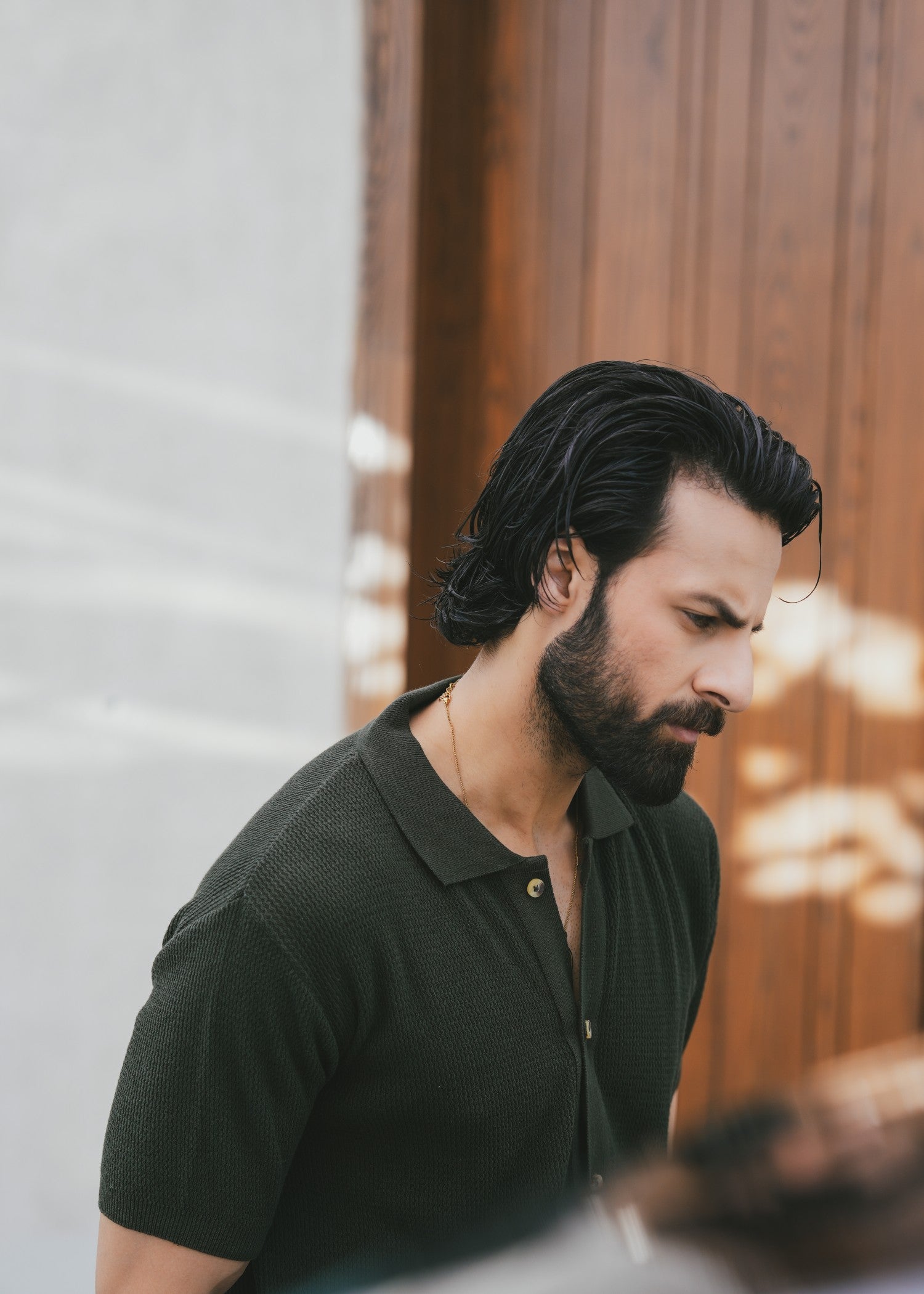 cotton Casual Shirt in Bottle green