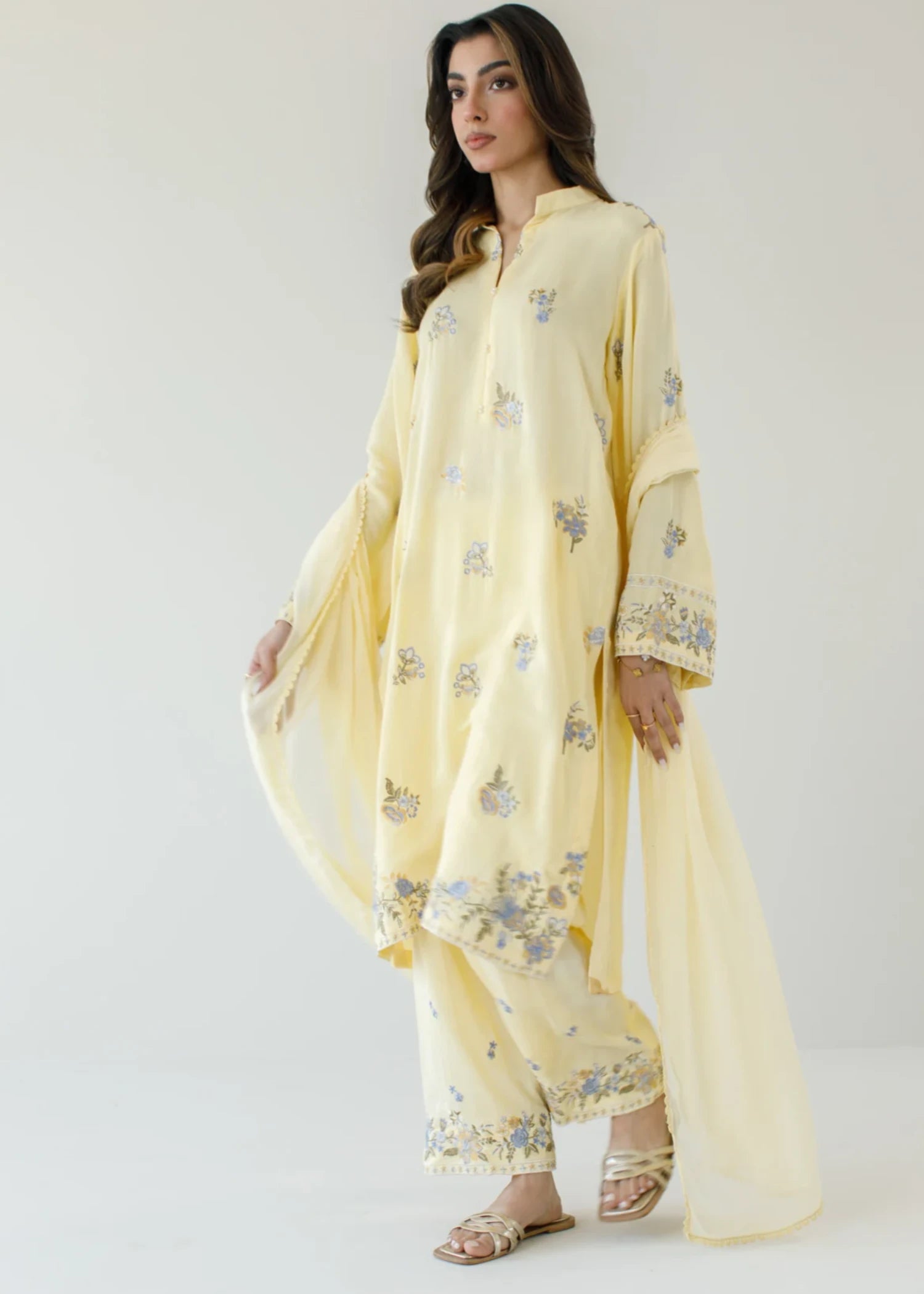 raw silk Kurta Set in Butter