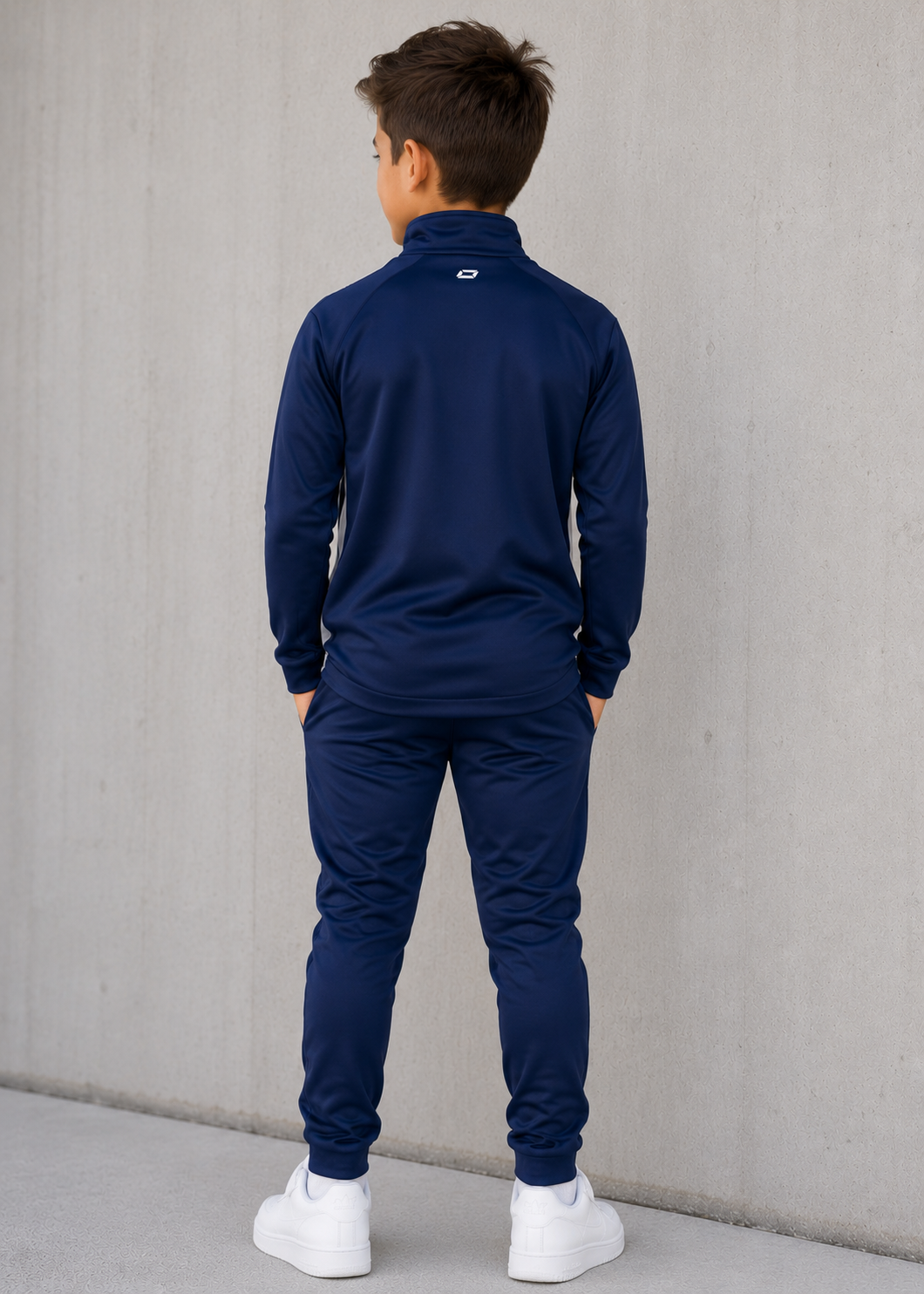 polyester Jacket in Navy blue, white