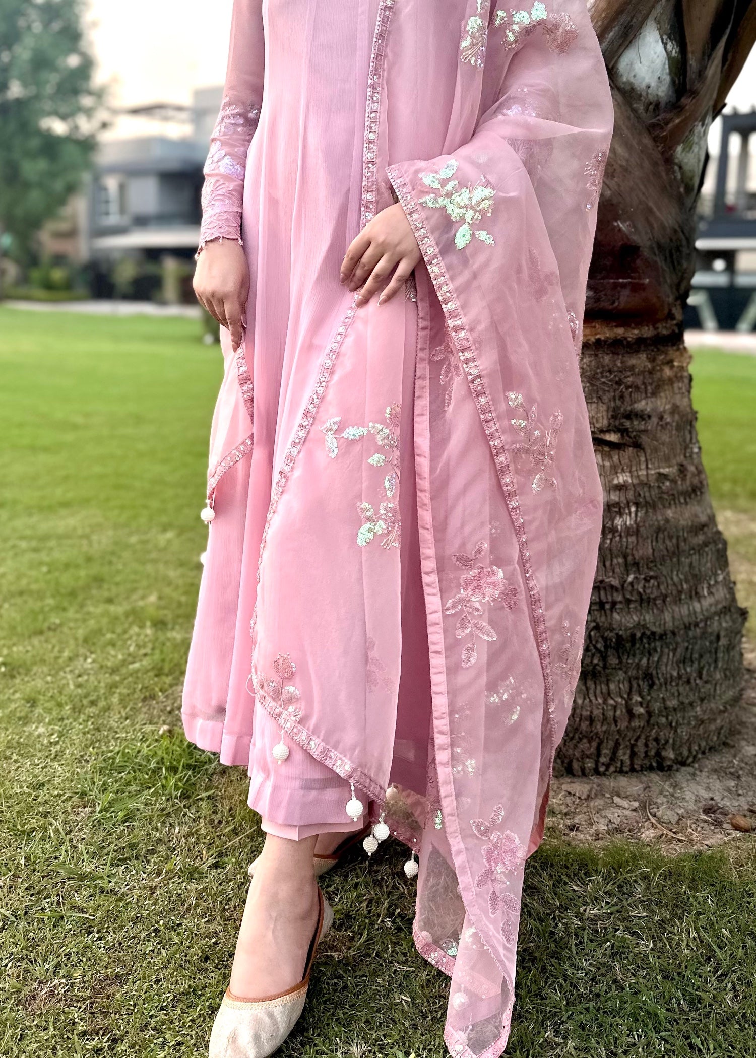 chiffon Maxi in Pastel pink
