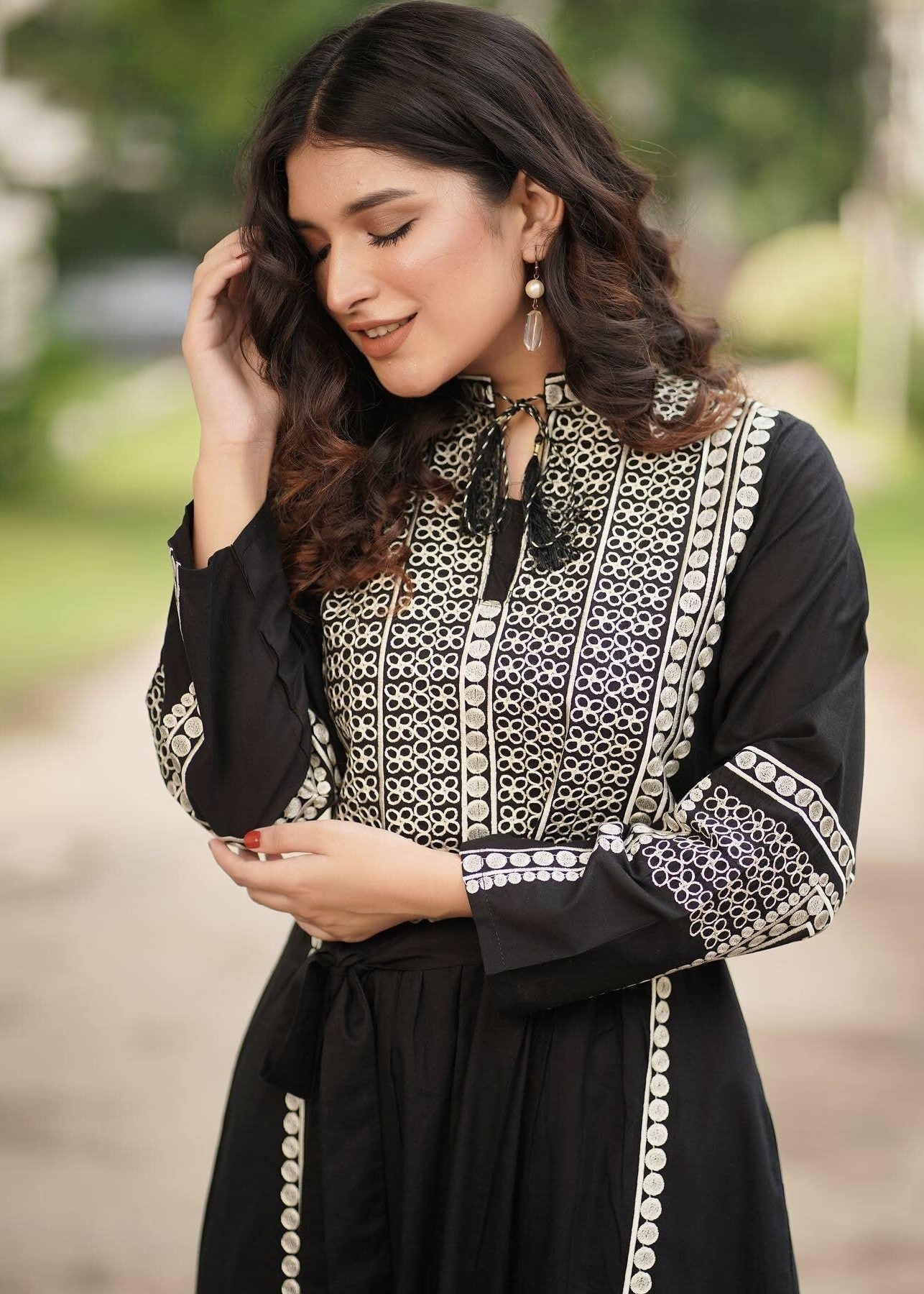 linen Dress in Black