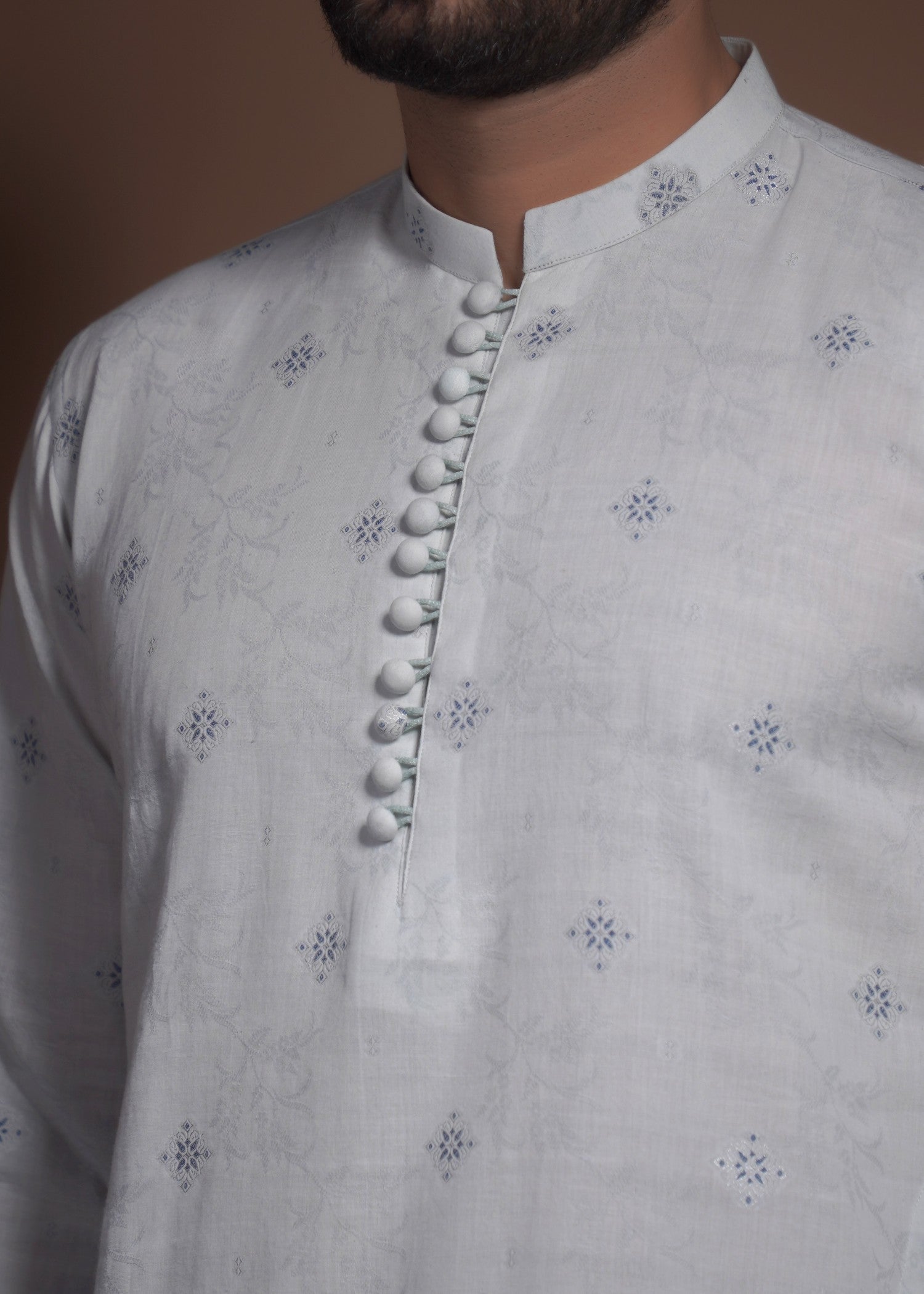 cotton Kurta Set in Ice blue