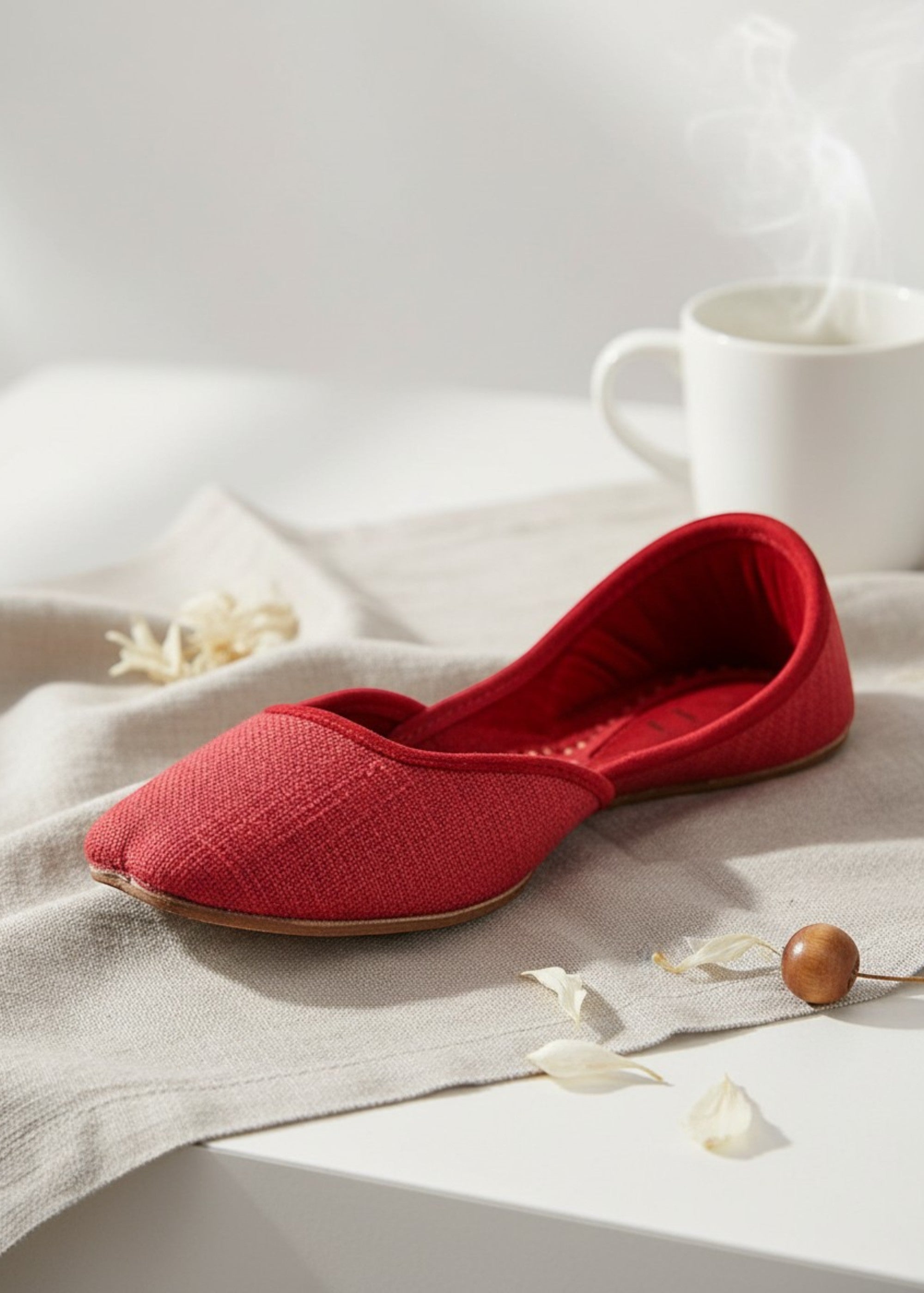 Khussa in Red by - High Quality Women Khussa MHT6810