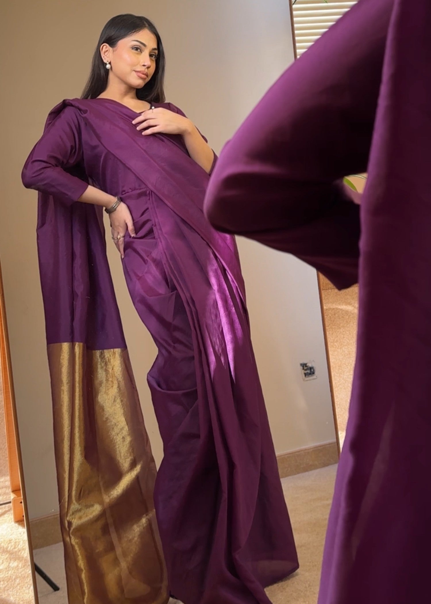 kattan silk Saree in Purple