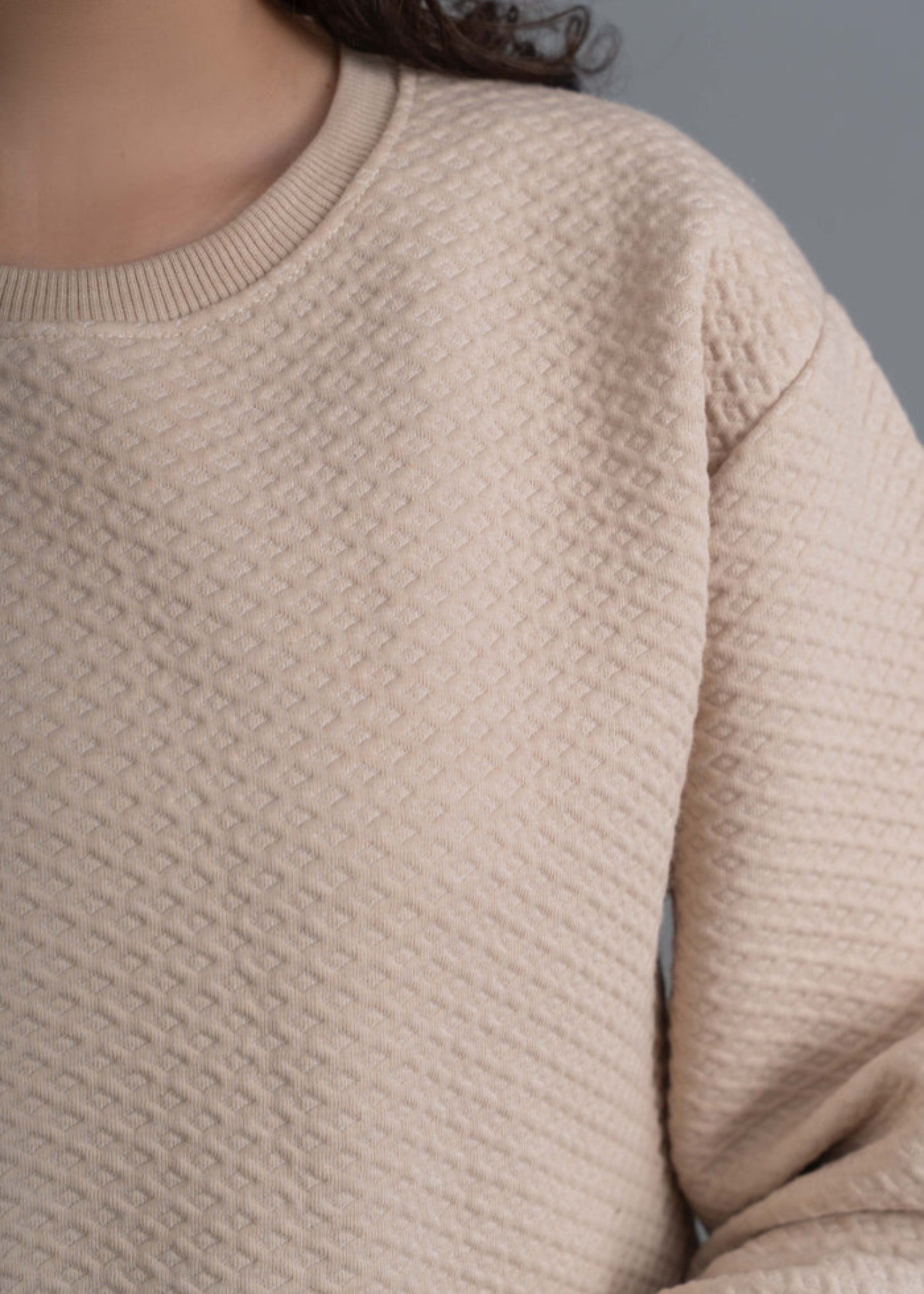 fleece Sweatshirt in Cream