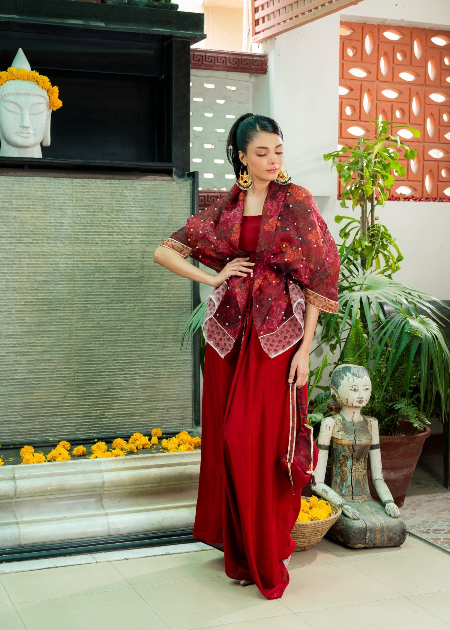 organza Wrap in Red