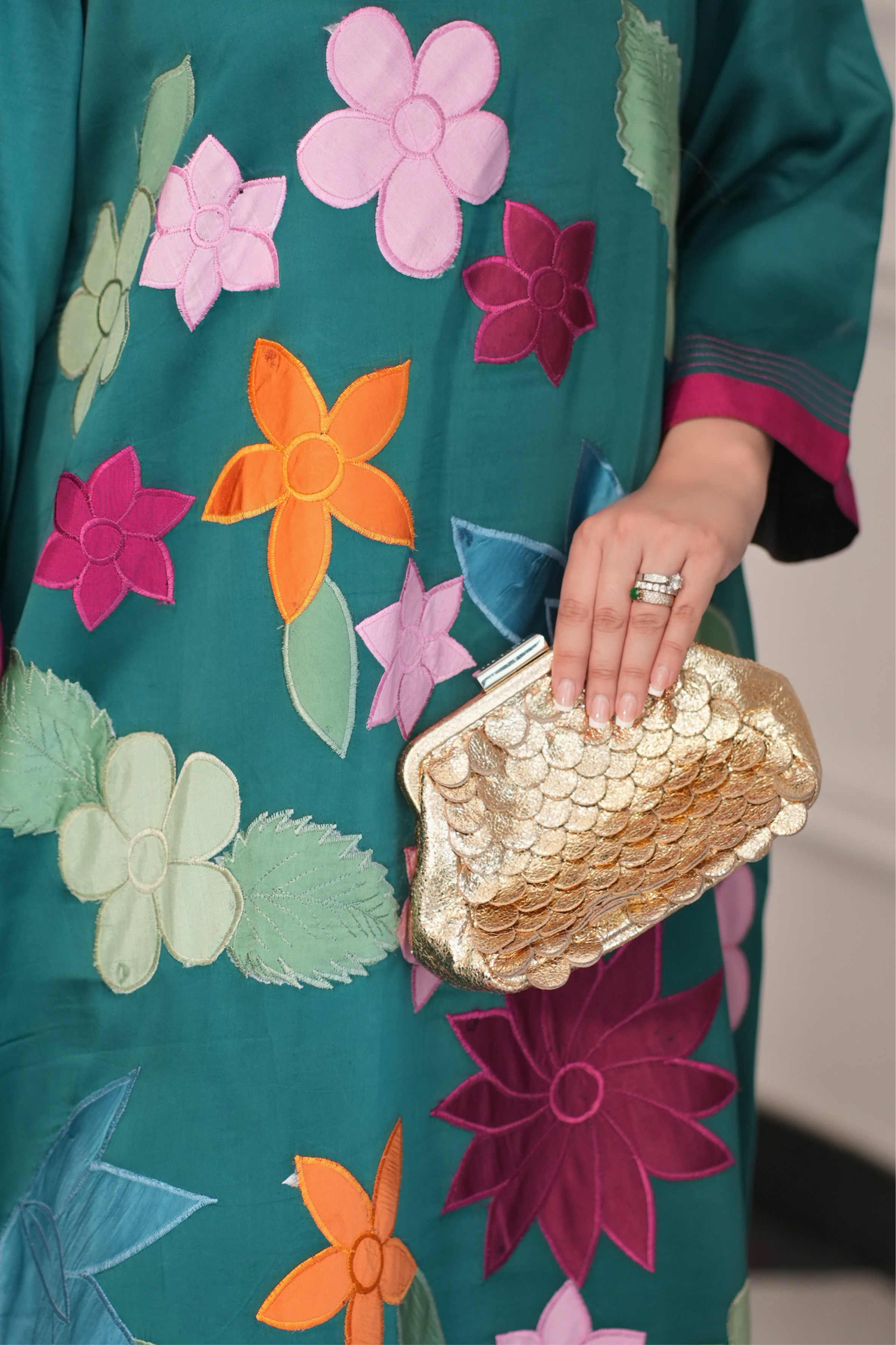 viscose Kaftan in Teal