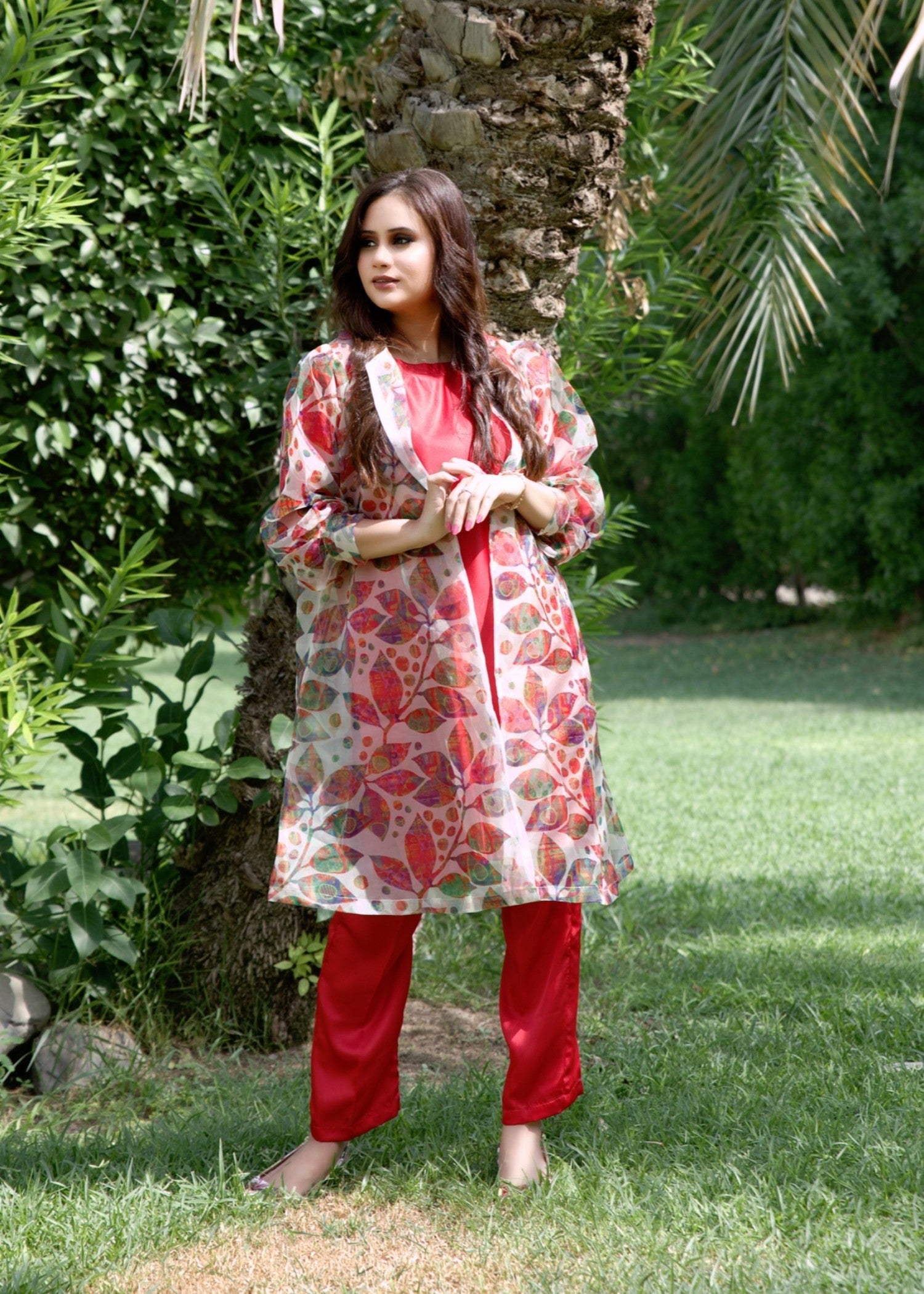 silk Gown in Red