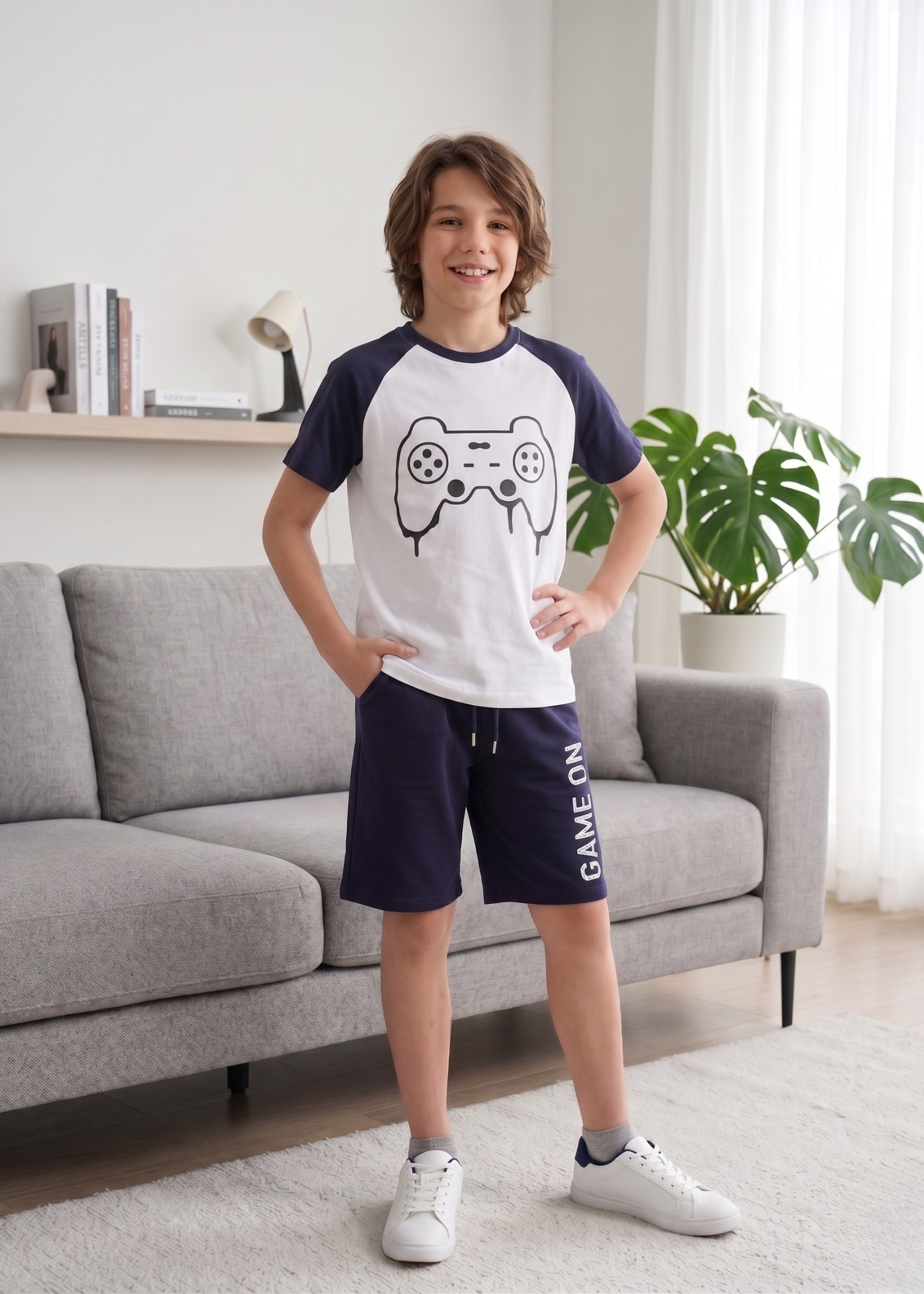 Co ord Sets in Navy blue, white