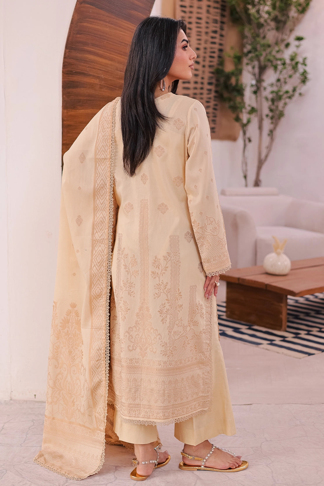 zari cotton Unstitched in Cotton