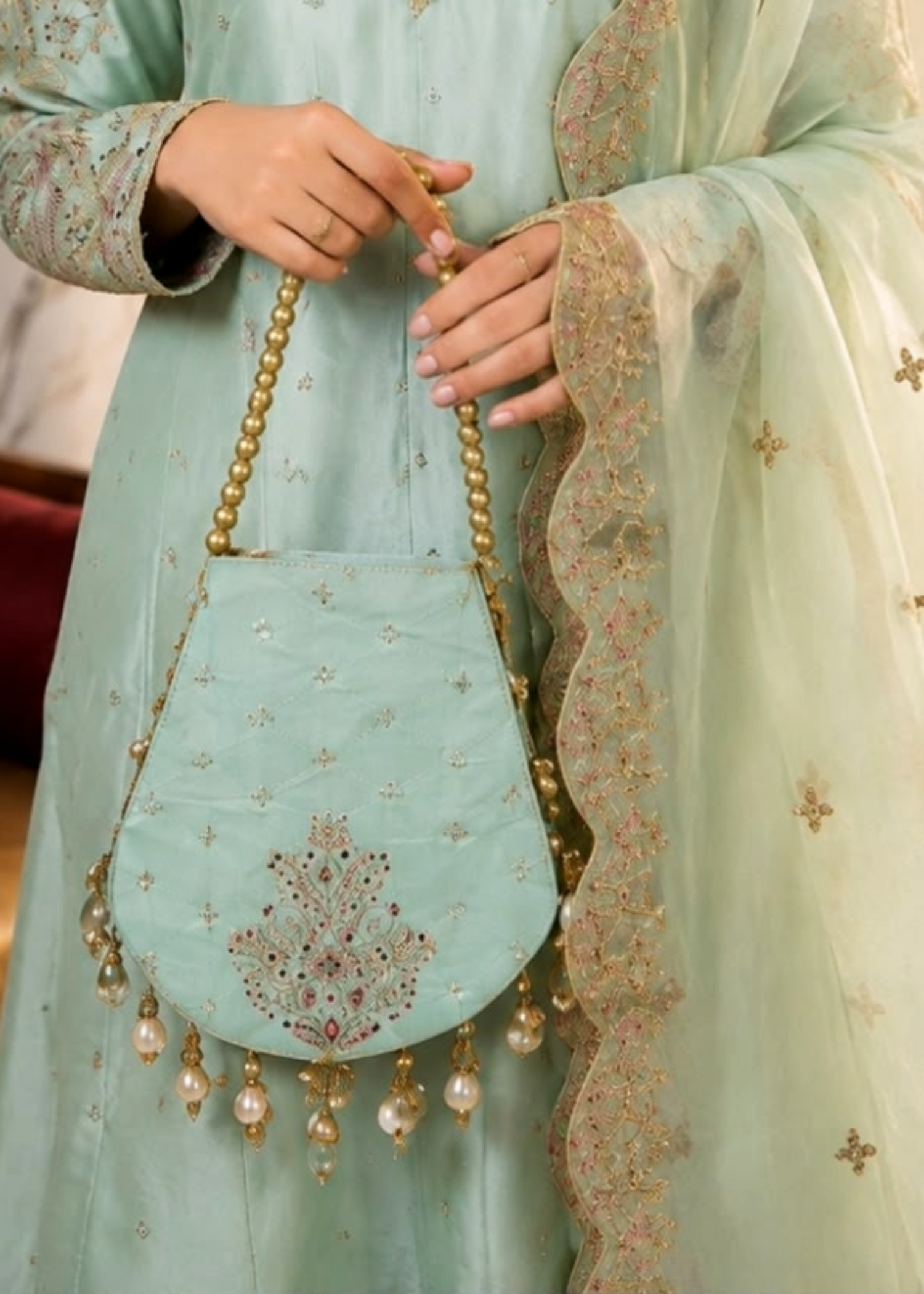 silk Maxi in Pastel green