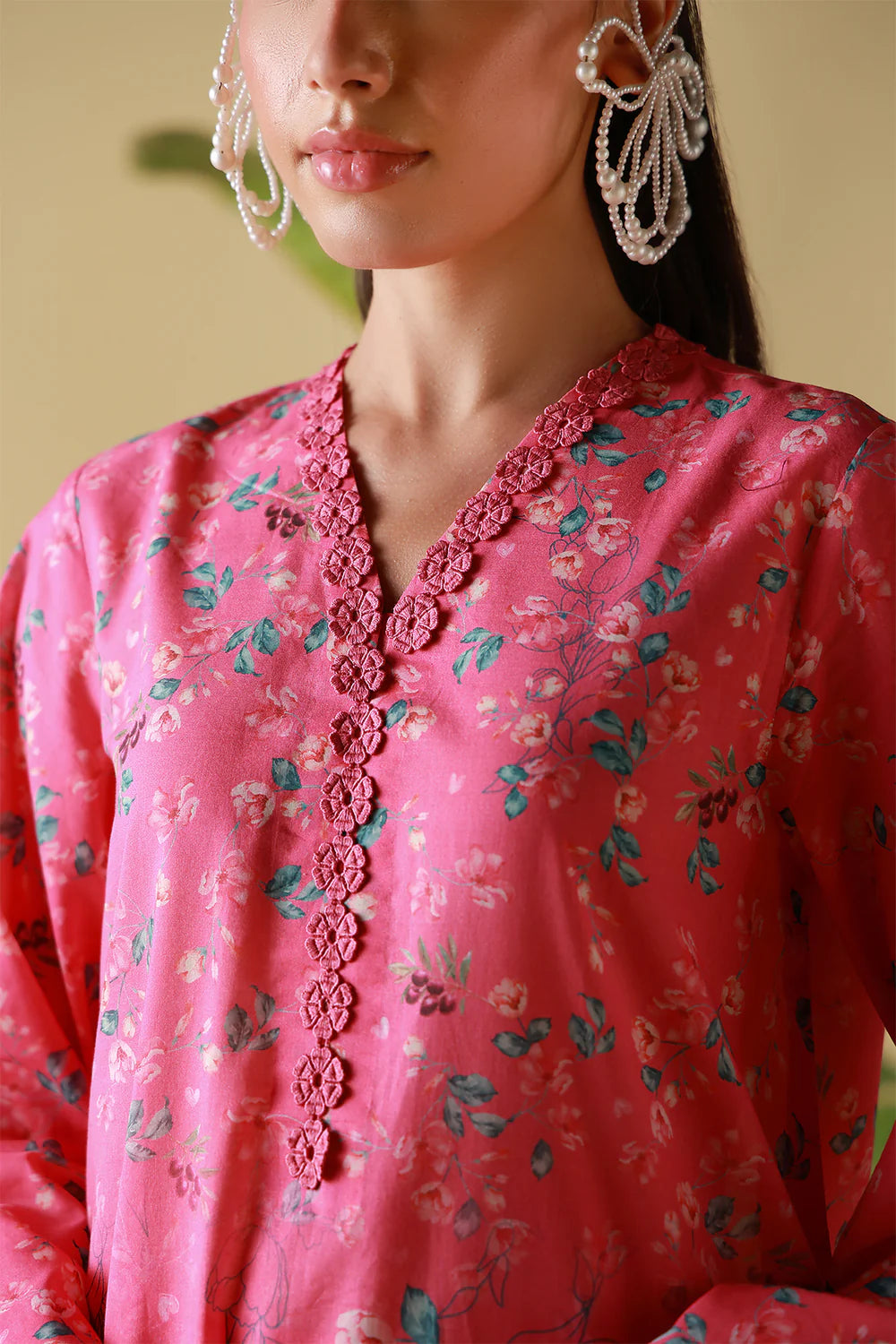 Mirha 2PC Lawn – Pink Poppy