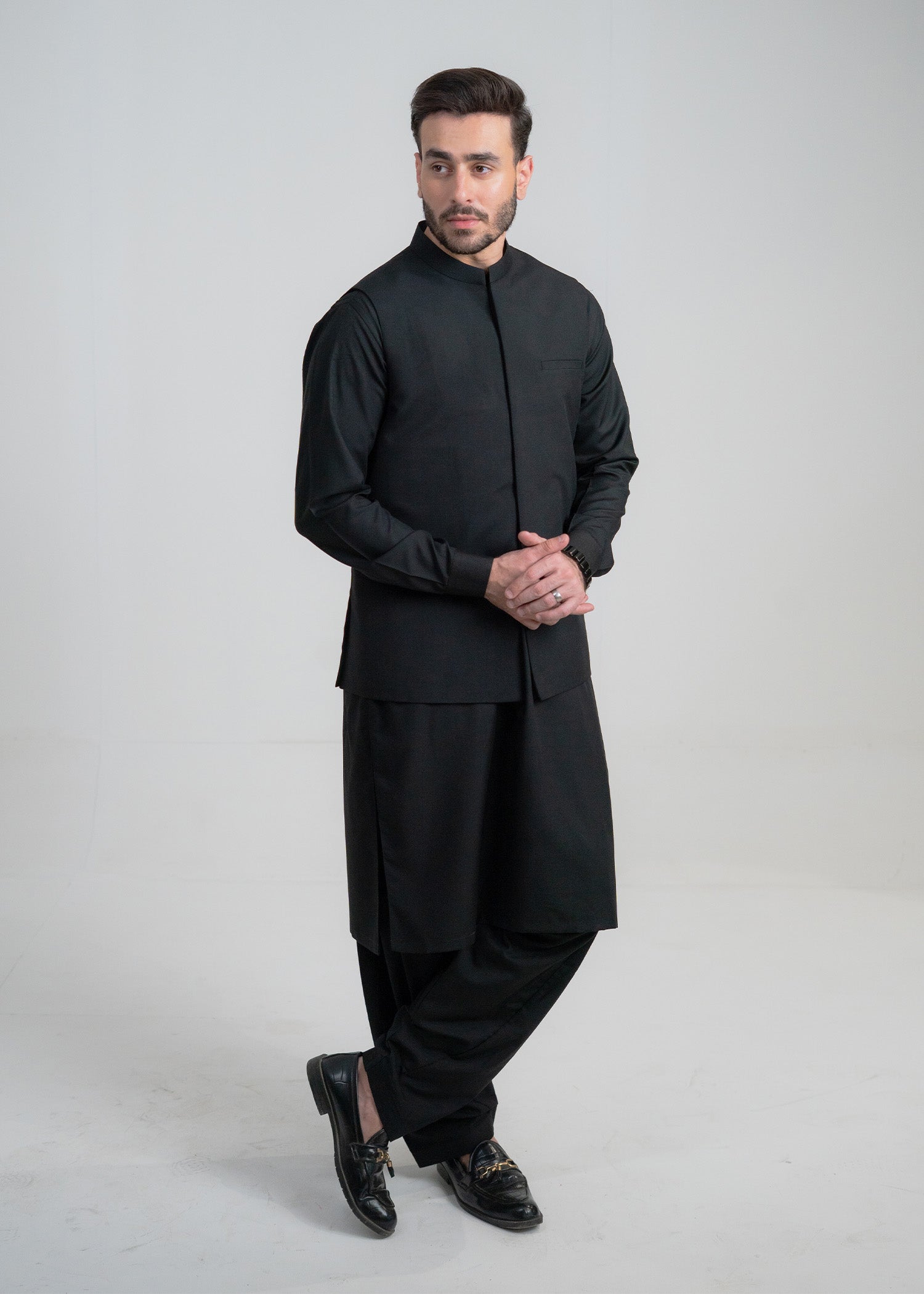 wash & wear Waistcoat in Black by Buraq