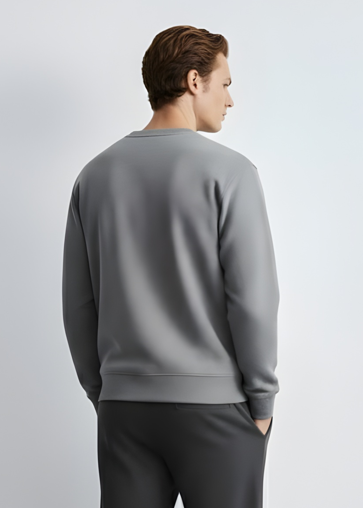 fleece Sweatshirt in Light grey by Ecowears.Pk