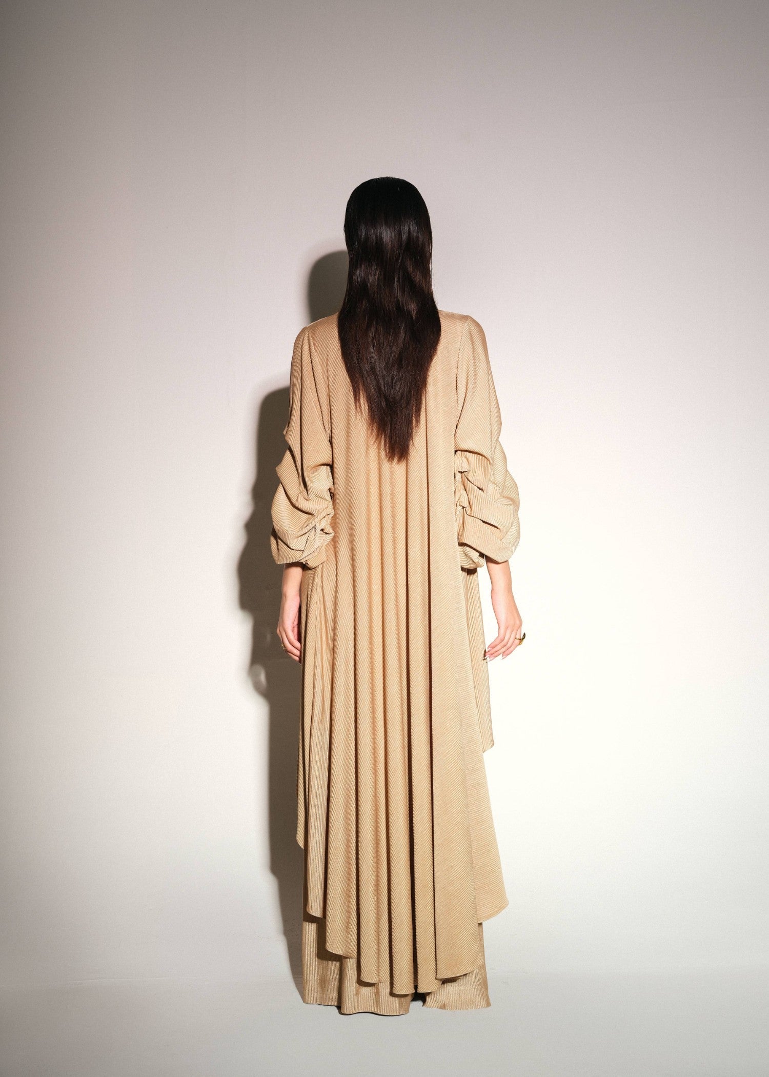 self jacquard Gown in Mari gold