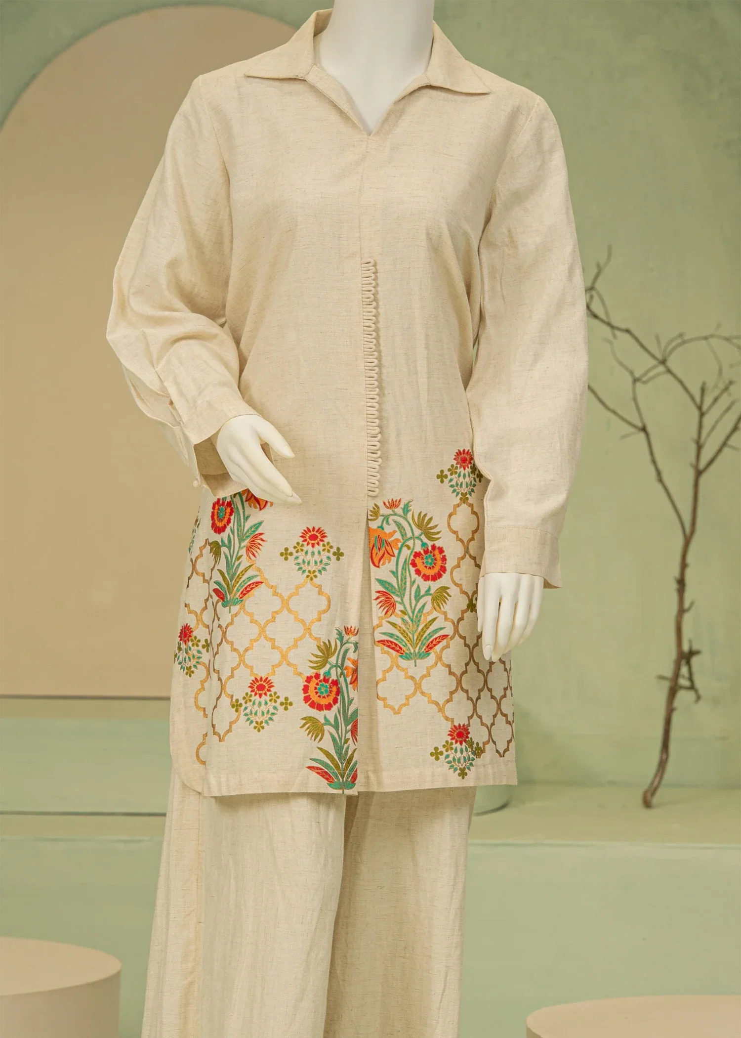 linen Co ord Sets in Cream