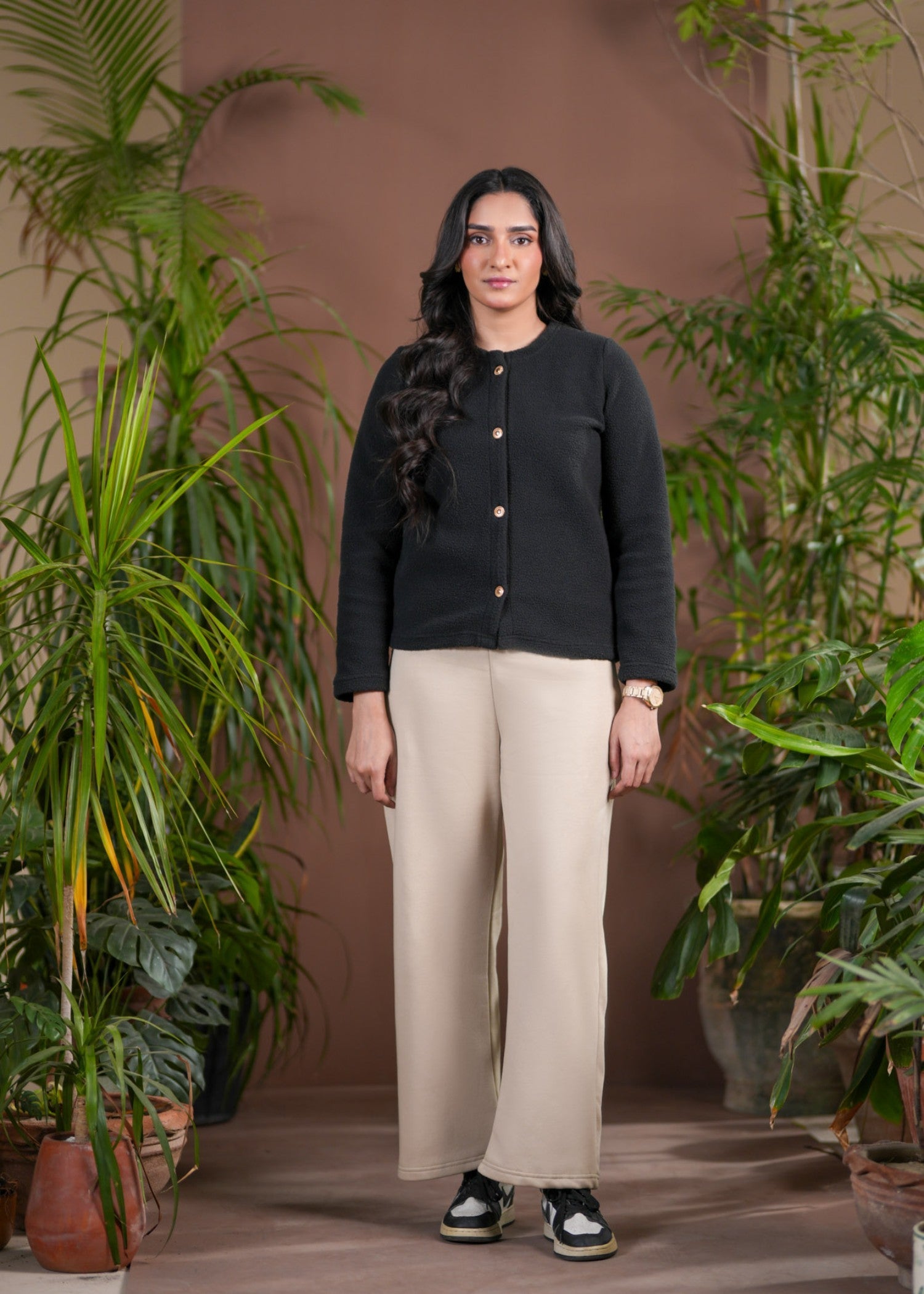 polyester Sweater in Black