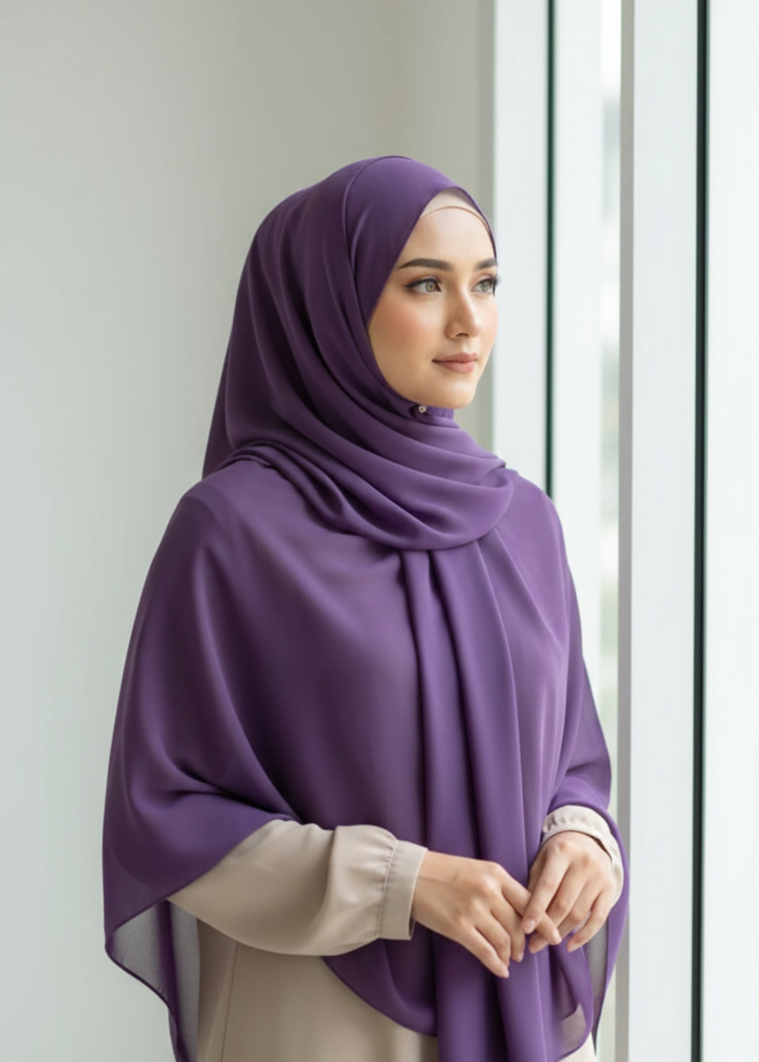 chiffon Hijab in Purple