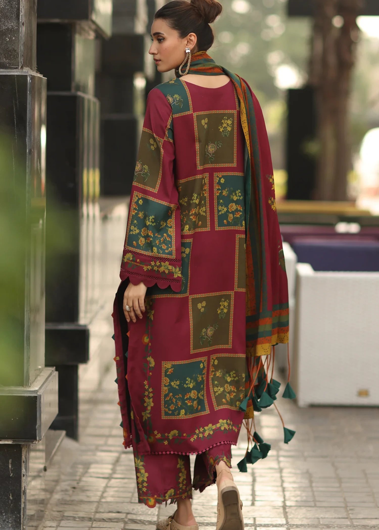poly silk Kurta Set in Maroon