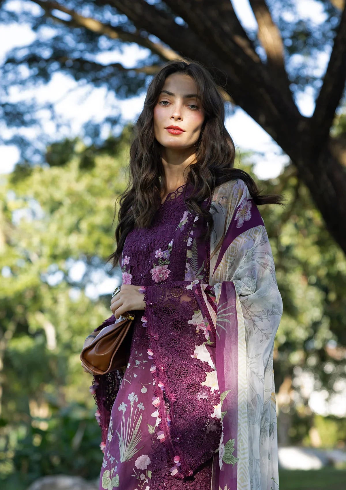 Signature Embroidered Lawn Prints – ESA-5B DARLING PLUM