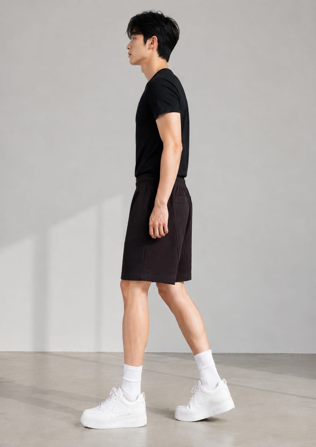 cotton Shorts in Jet black by Imagination Apparel