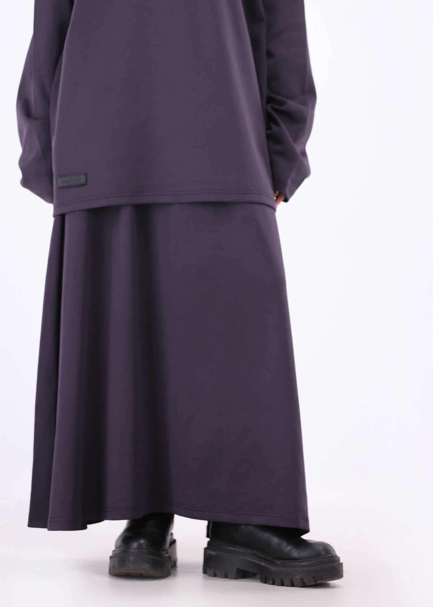 interlock knit Skirt in Egg plant
