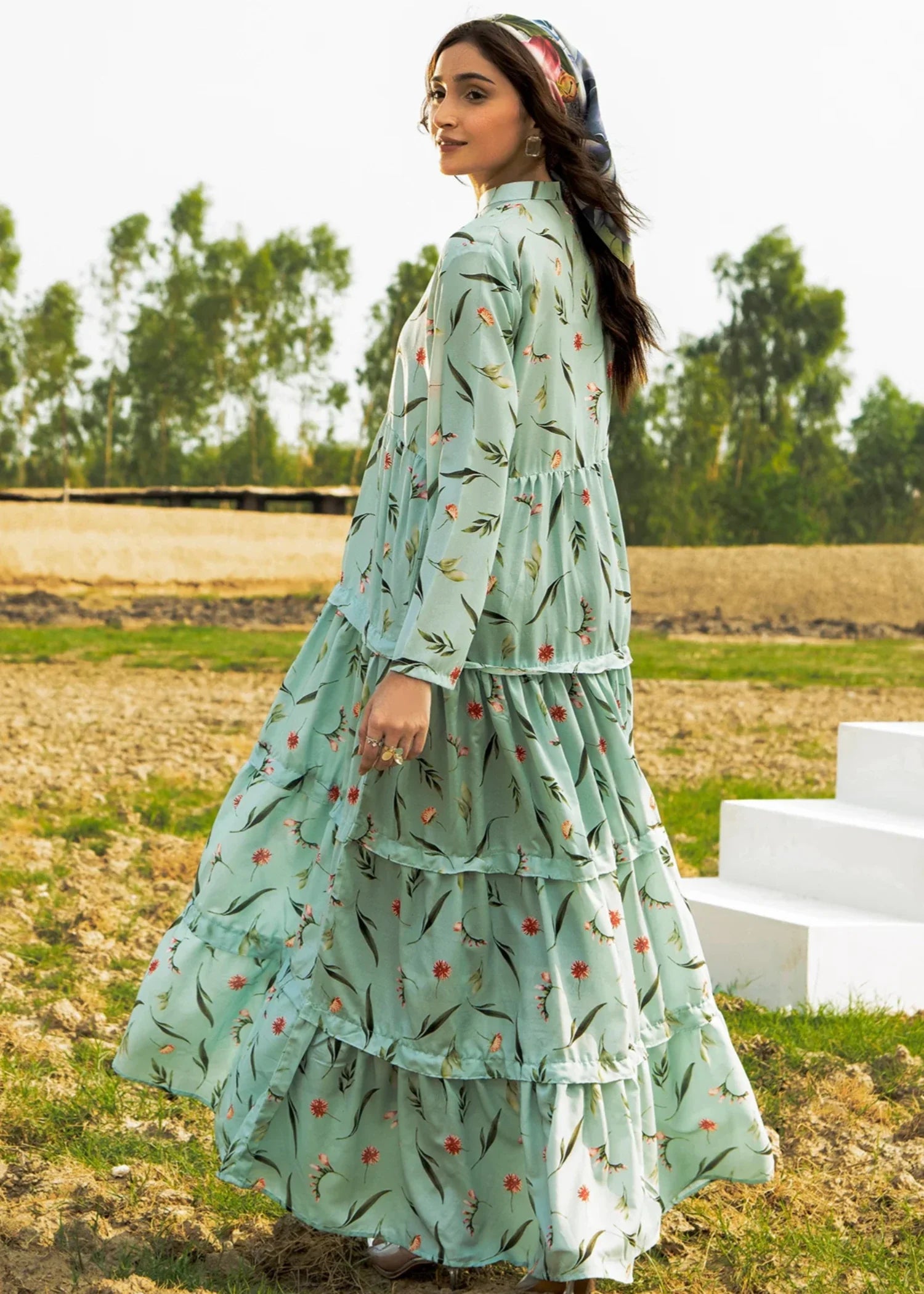 polycotton Maxi in Pastel green