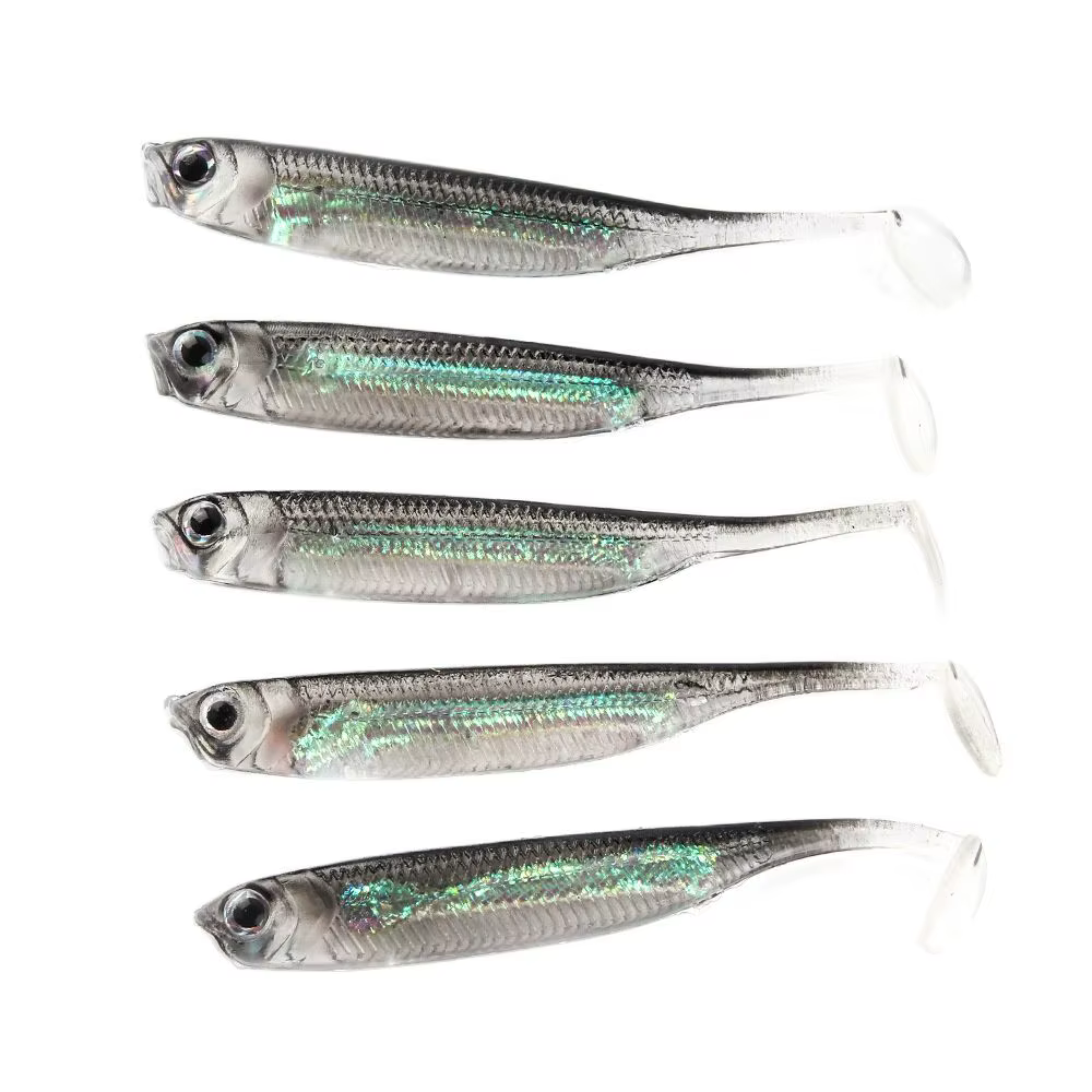 5Pcs/lot Fishing Soft Bait 7CM 7.5CM 1.7G 2.3G 2.7G T Tail fish Fishin - fishing vessel at ShoplyHub