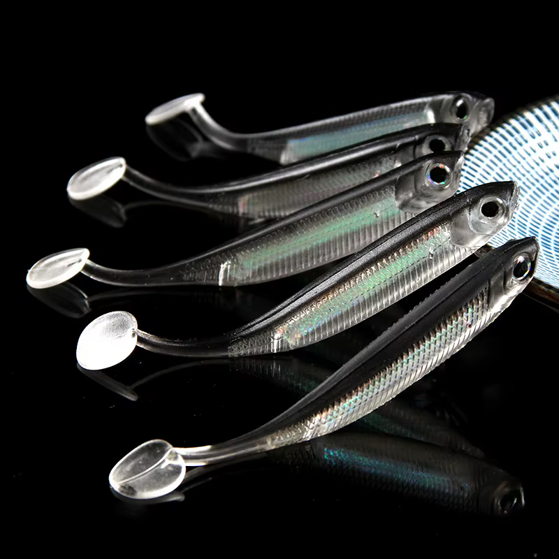 5Pcs/lot Fishing Soft Bait 7CM 7.5CM 1.7G 2.3G 2.7G T Tail fish Fishing Lures Rainbow Color Sequin Swing Fishing - view 6