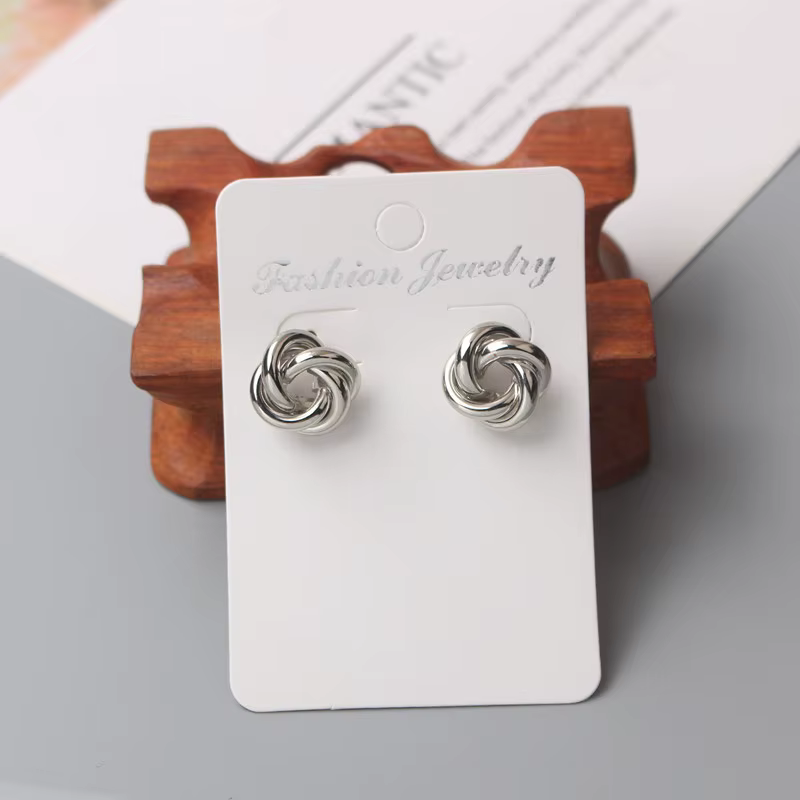 Tiny Metal Stud Earrings for Women Gold Color Twist Round Earrings Small Unusual Earrings Boucles D'Orailles Fashion - view 5