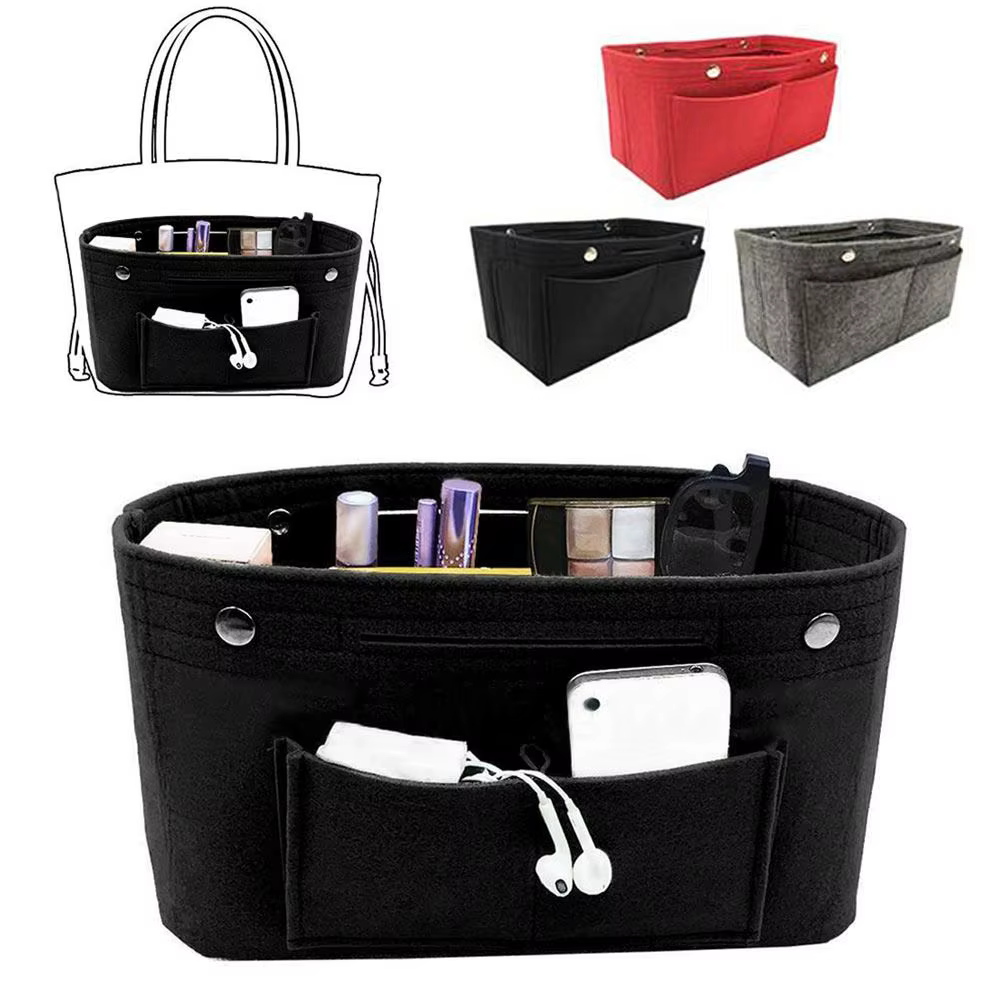 Women's Organizer Handbag Insert Bag Felt Travel Bag Insert Liner Purse Organiser Pouch