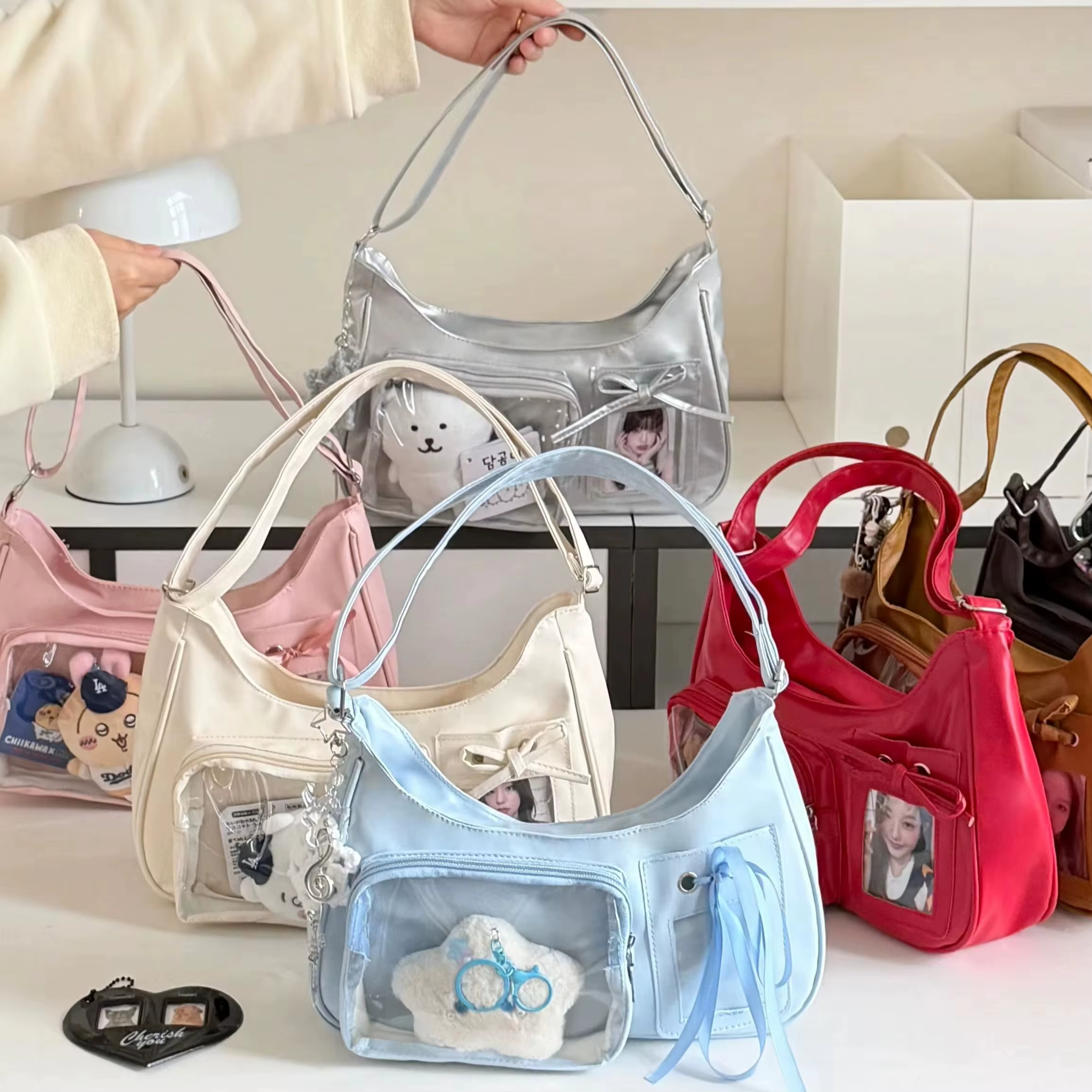 Y2k Harajuku Shoulder Bag Women Korean Transparent Ita Bag School Crossbody Bag Female Japanese Designer Preppy Handbag - view 3