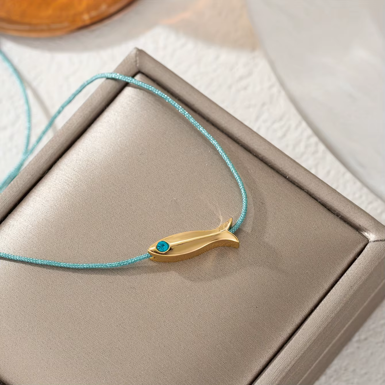 Cute Blue Fish Anklets Women Girls Bohemian Style Gold Color Animal Handmade Red Rope Adjustable Foot Chain Jewelry - view 4