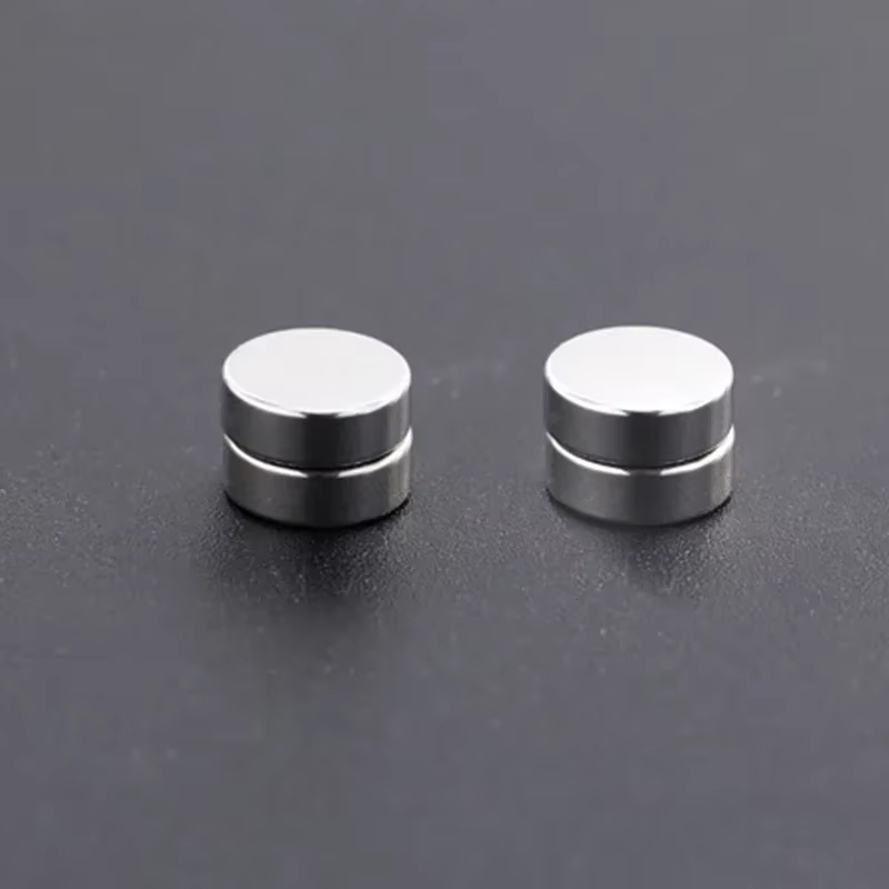 1/3Pairs 6MM Crystal Magnetic No-Pierce Stainless Steel Stud Earrings  - stud earrings for sensitive ears at ShoplyHub