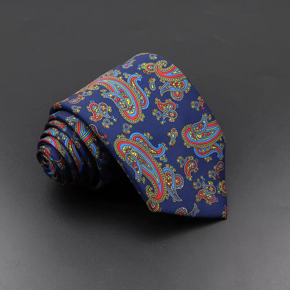 Men's Fashion Silk Tie 7.5cm Soft Novelty Necktie Blue Green Orange Color Ties For Men Dot Floral Bowtie Wedding - view 6