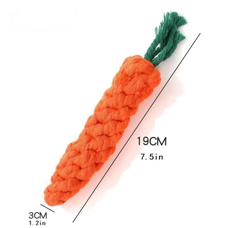 Pet Knot Toy for Dog and Cat Carrot Shape Dog Chew Toys Cotton Rope Toys for Indoor Dogs Cat Toys Dog Accessories - view 5