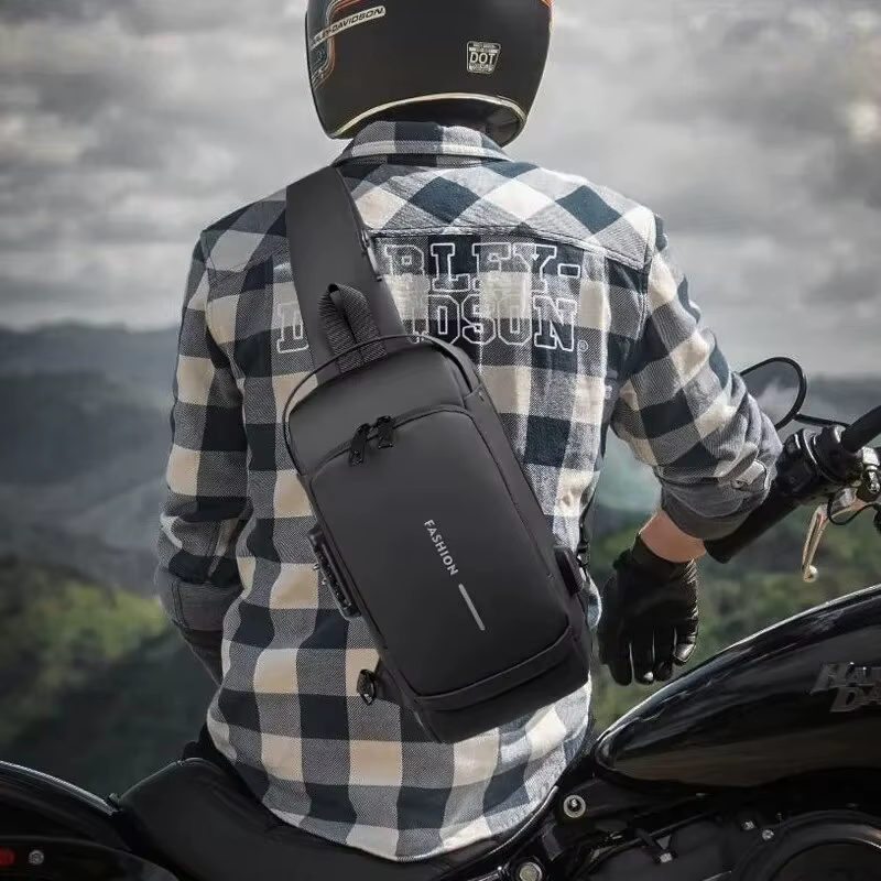 New Brand Designer Men Crossbody Bag PU Leather Classic Anti-Theft Shoulder Bag Chest Bag Multifunctional for Men - view 6