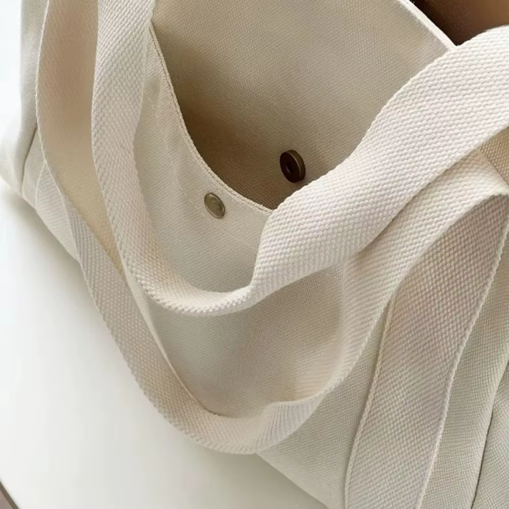 Large Capacity Canvas Tote Bags for Work Commuting Carrying Bag College Style Student Outfit Book Shoulder Bag Bolsos - view 4