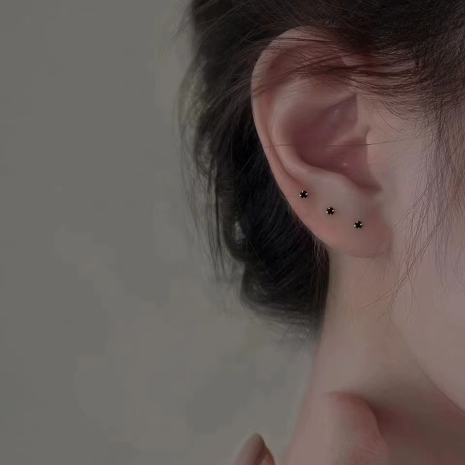 Trendy Mini Rhinestones Stud Earrings for Women Girls Daily Jewelry Cute Round Geometry Small Earrings Accessories - view 3