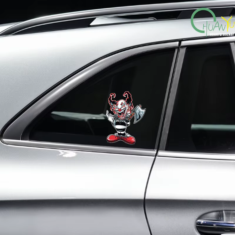 Exterior Accessories Interesting Evil Clown Car Sticker Cover Scratches Waterproof Decal PVC - view 2