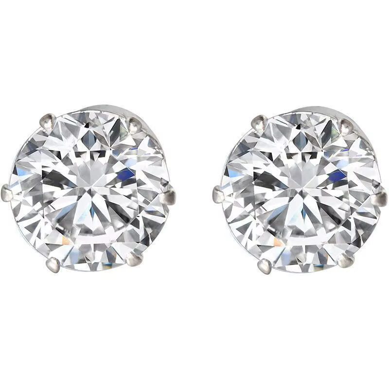A pair Unisex Strong Magnet Magnetic Earrings Ear Clip Cuff Non Piercing Without Holes Earcuff Crystal Studs for Men - view 5