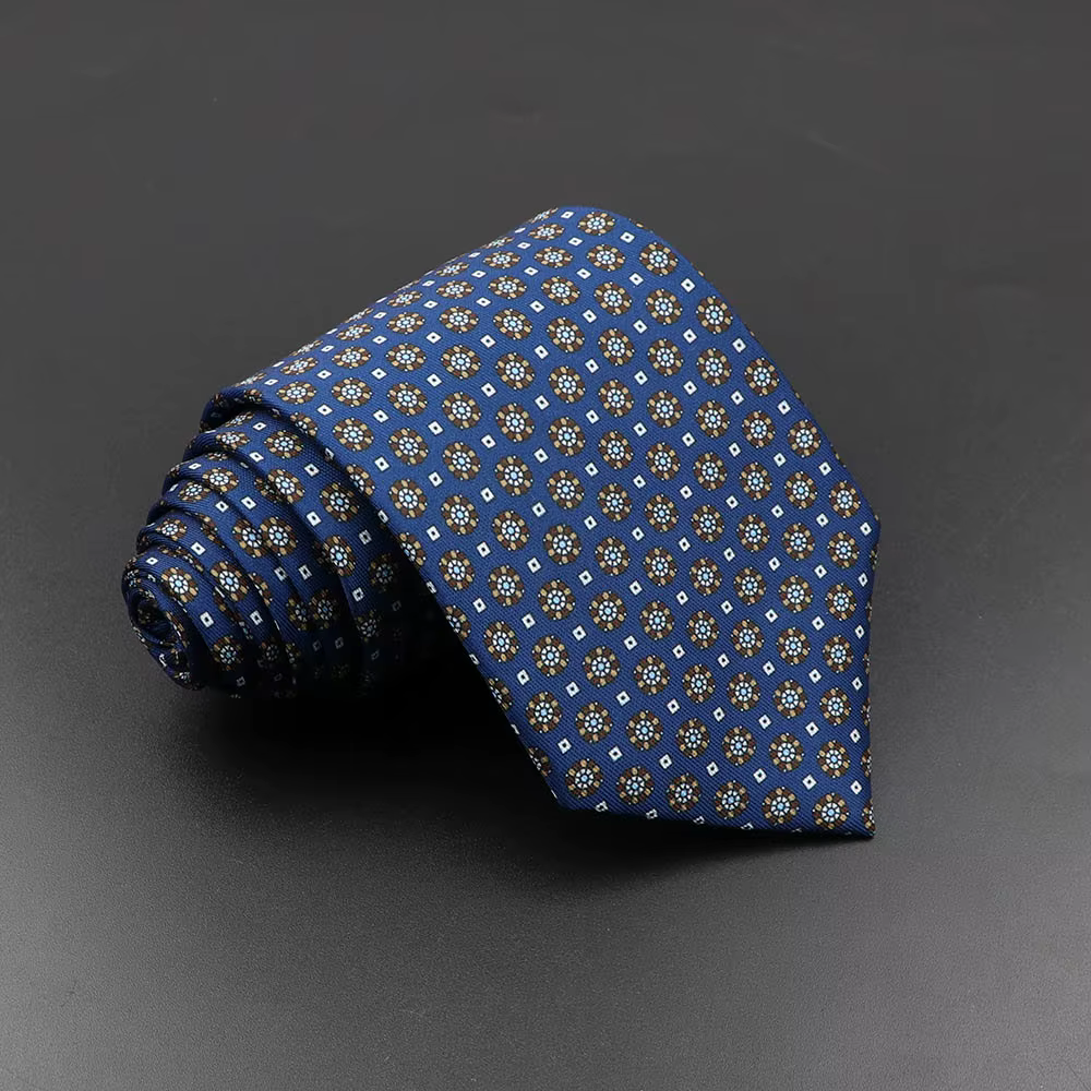 Men's Fashion Silk Tie 7.5cm Soft Novelty Necktie Blue Green Orange Color Ties For Men Dot Floral Bowtie Wedding - view 4
