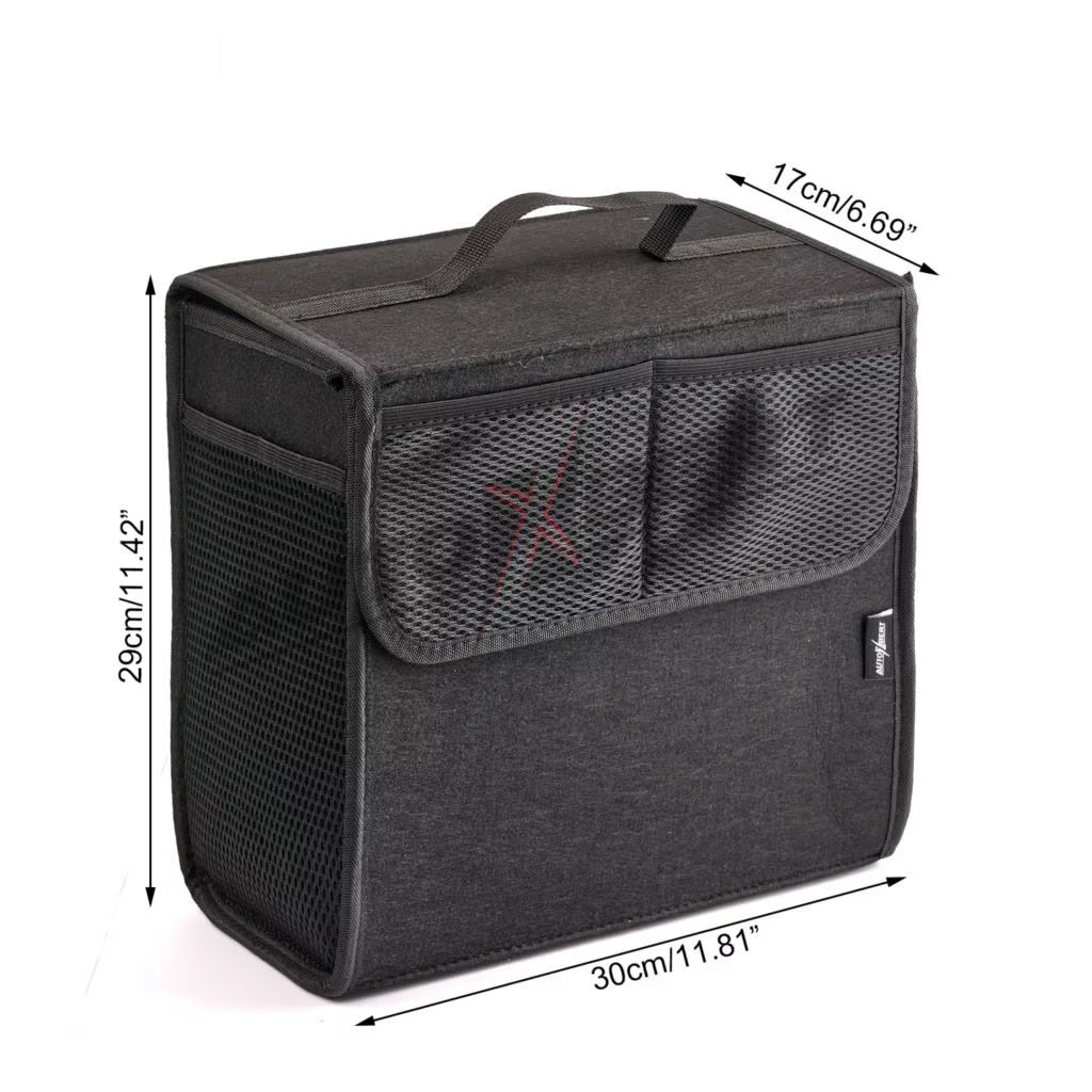 Car Trunk Organizer Felt Boot Organiser Storage Bag Box Portable Handbag Cargo Tool Holder Mesh Net Pocket Collapsible - view 2