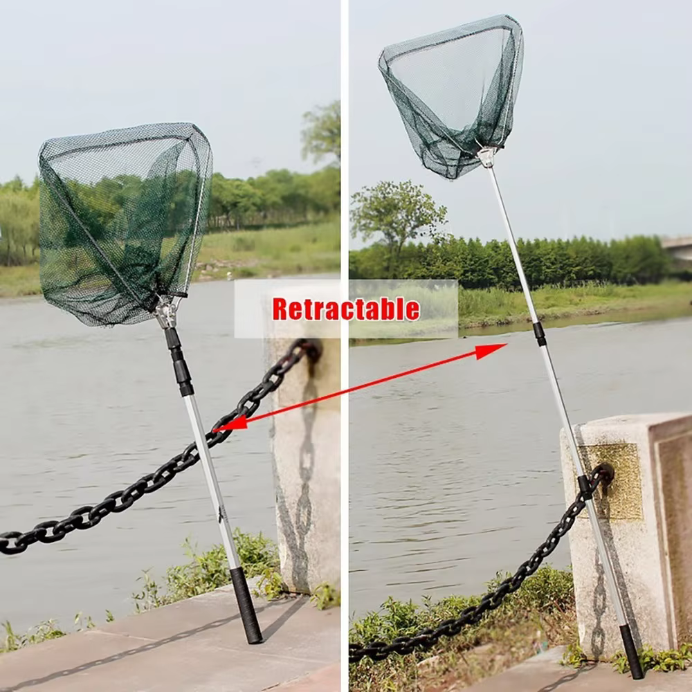 Fishing Landing Net Aluminum Alloy Durable Telescoping Extend to 190cm/130cm/55cm Folding Mesh Safe Fish Catching - view 4