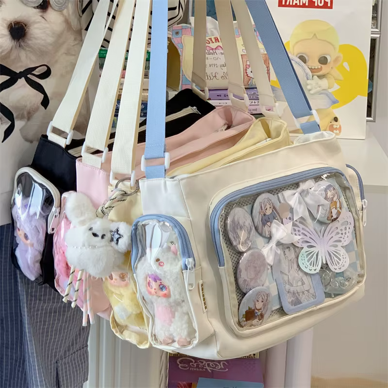 Trendy Transparent Crossbody Bag for Girls Large Capacity Shoulder Bag - shoulder bag for school at ShoplyHub
