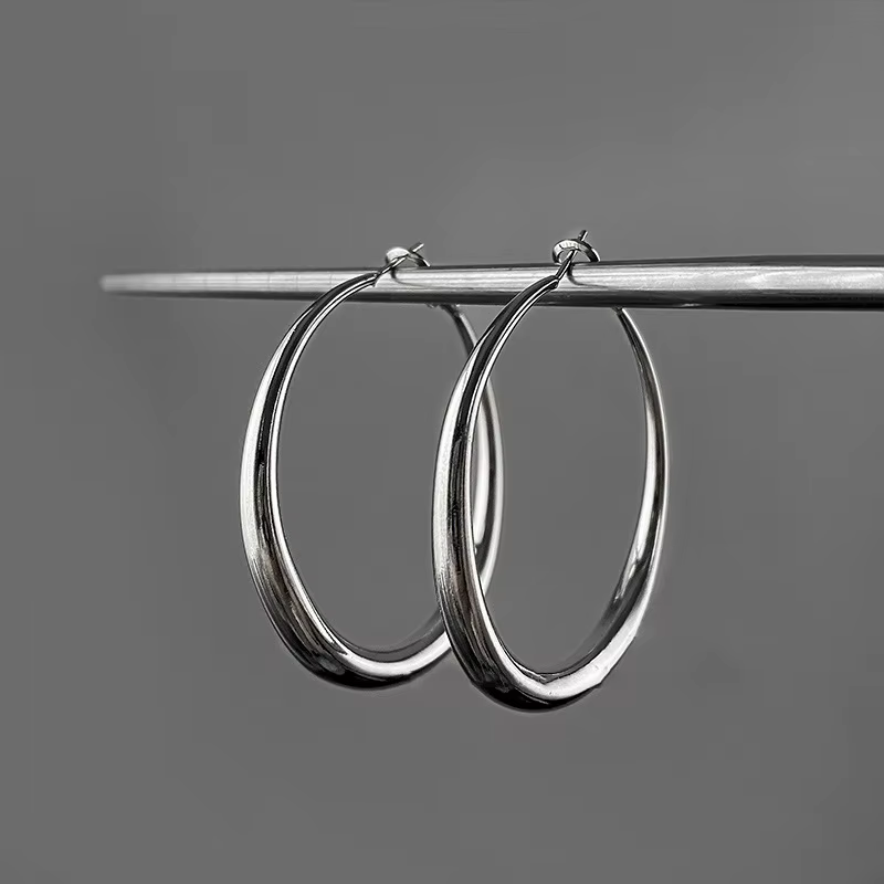 Fashion Exaggerated Big Circle Hoop Earrings for Women Statement Jewelry Smooth Circle Earrings Femme Boucles D'oreilles - view 2
