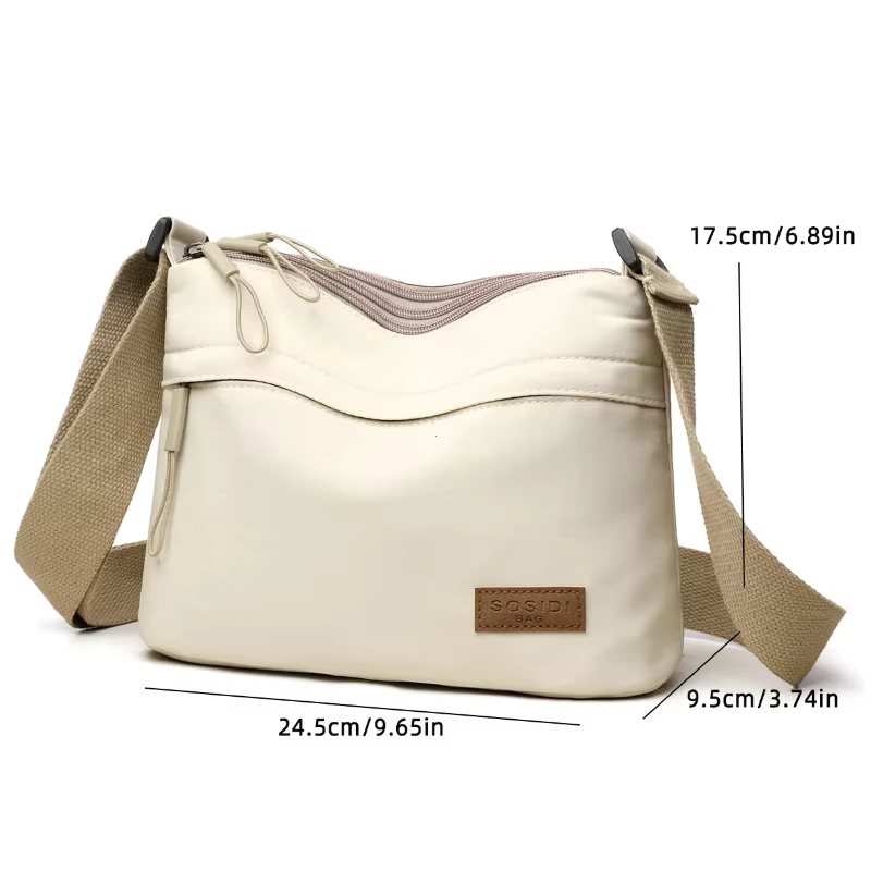 3 Main Pockets High Capacity Shoulder Crossbody Bag for Women Multi-pocket Purse Canvas Handbag Suitable for Mothers - view 6