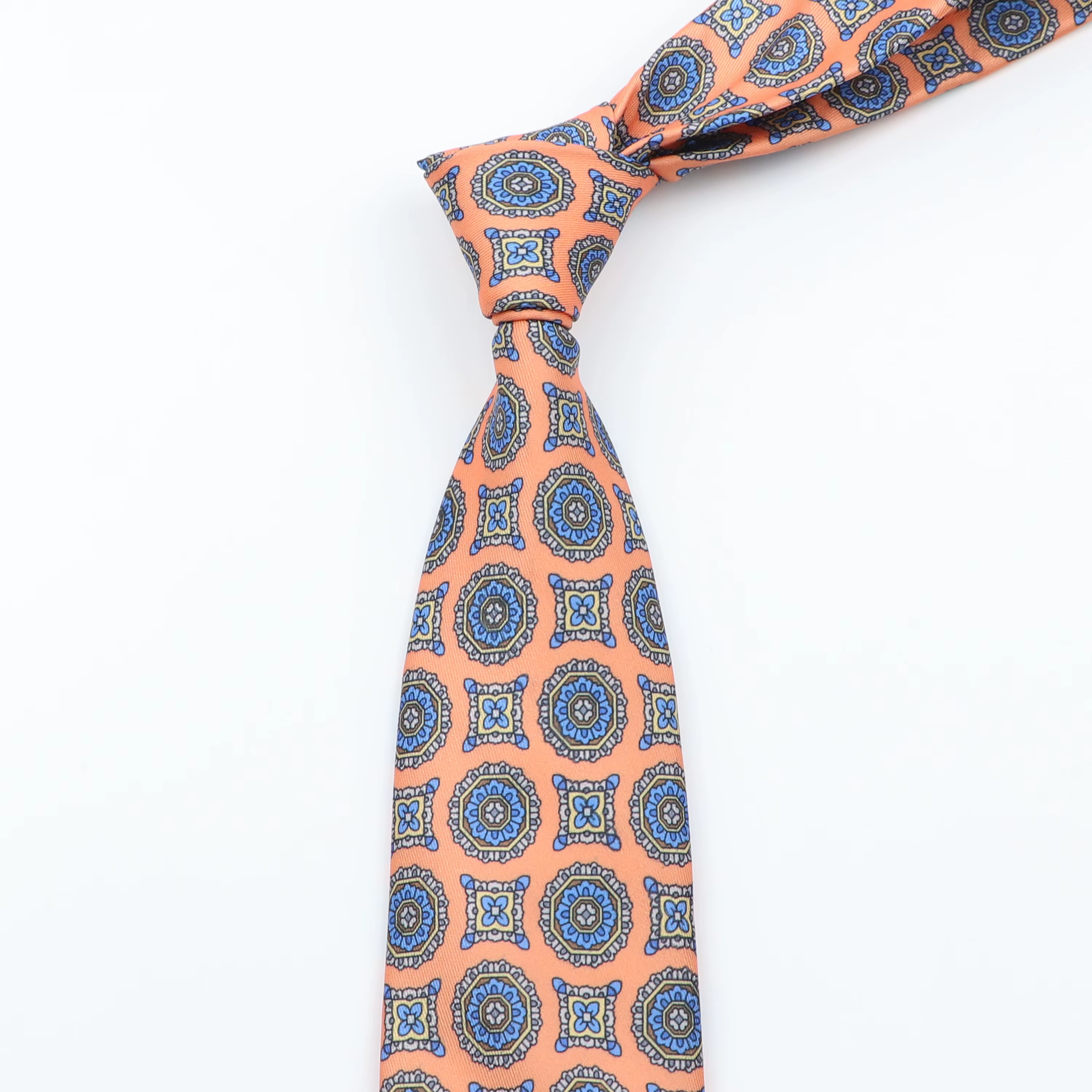 Men's Fashion Silk Tie 7.5cm Soft Novelty Necktie Blue Green Orange Color Ties For Men Dot Floral Bowtie Wedding - view 2