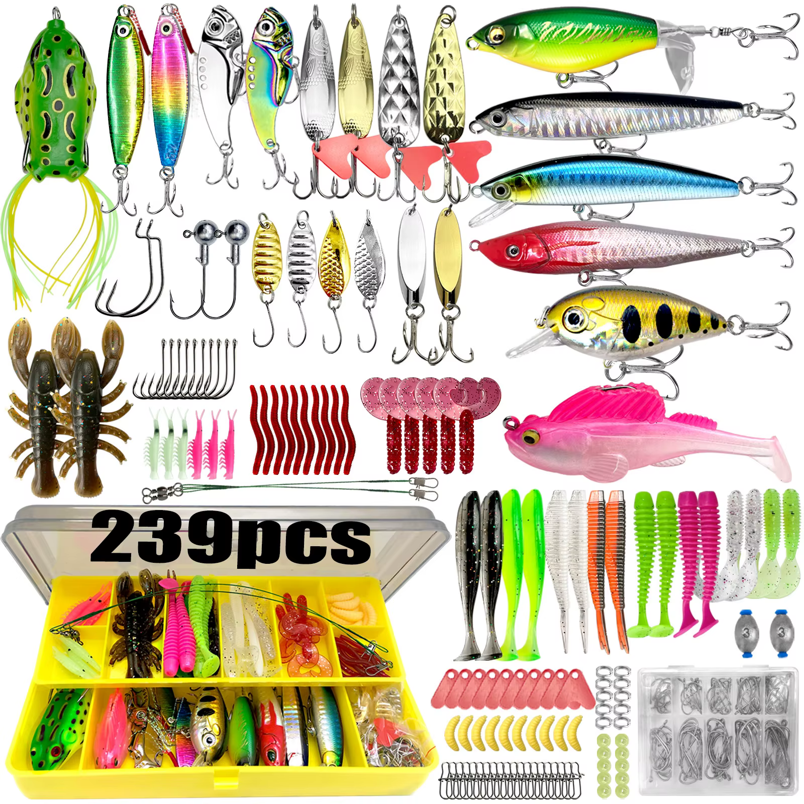 Fishing 83/133/193/239/409pcs Fishing Lure Kit For Trout/Pike/Bass Multi-Lure Fishing Set Layered Tackle Pro Gear - view 2