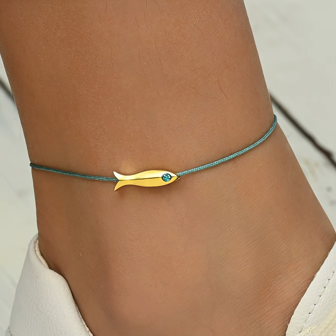 Cute Blue Fish Anklets Women Girls Bohemian Style Gold Color Animal Ha - anklet gold at ShoplyHub